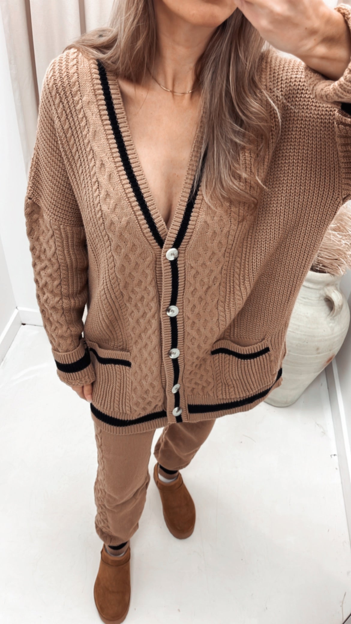 ISABELLE KNIT LUX LOUNGE SET (CAMEL)