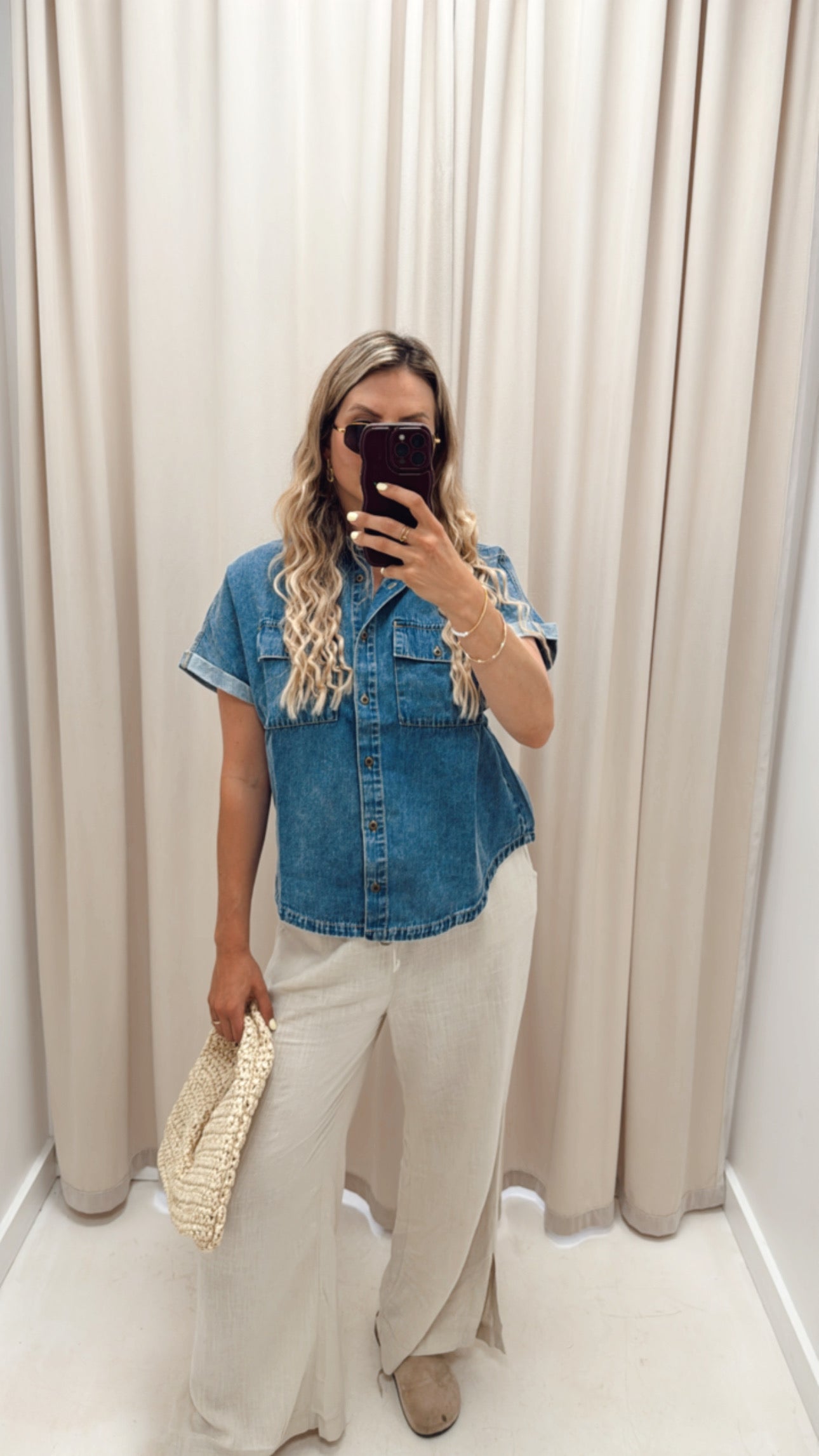 APRIL DENIM TOP