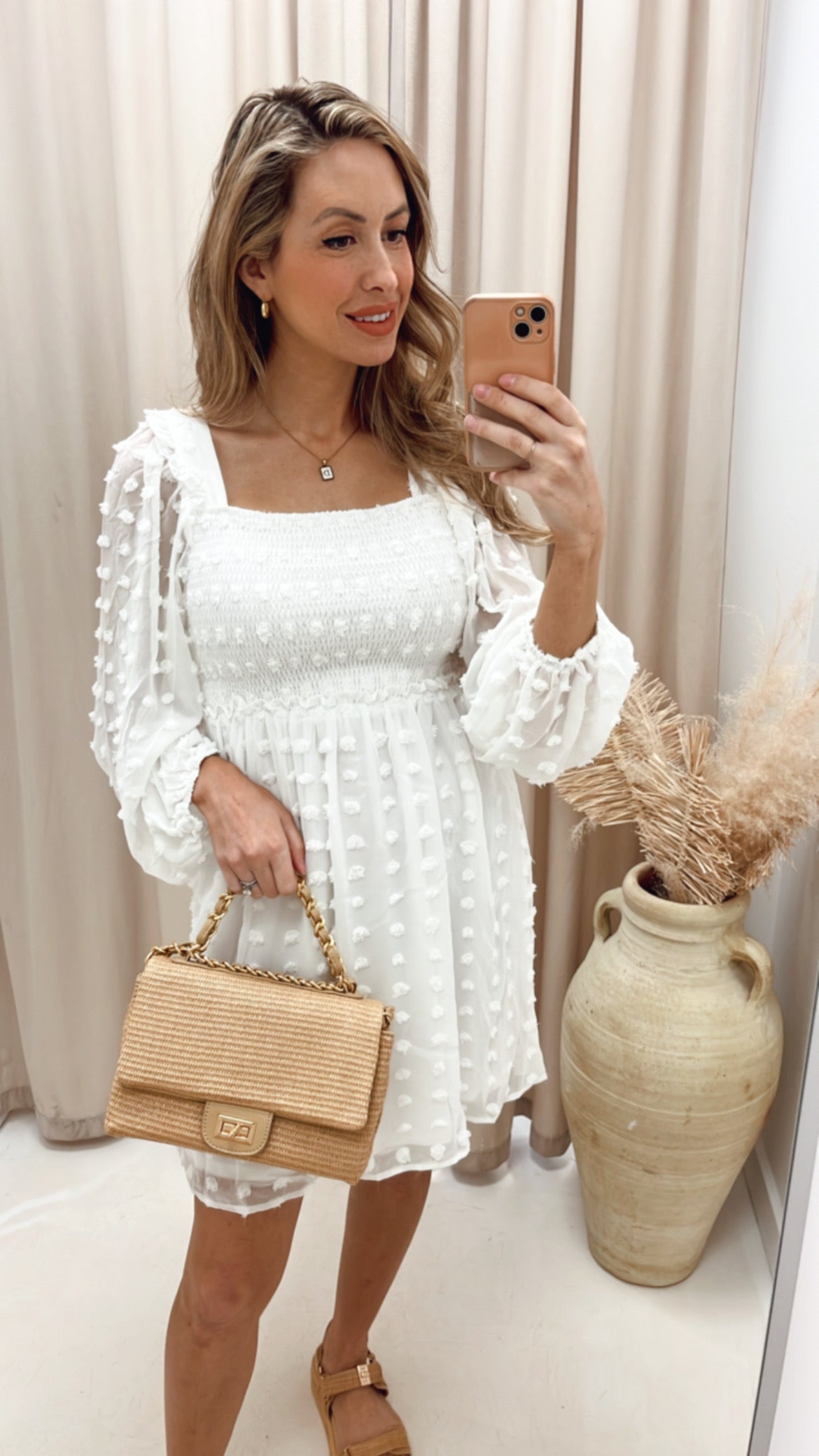 NEW DIOR BABYDOLL MINI DRESS (WHITE) | BEST SELLER | RESTOCK