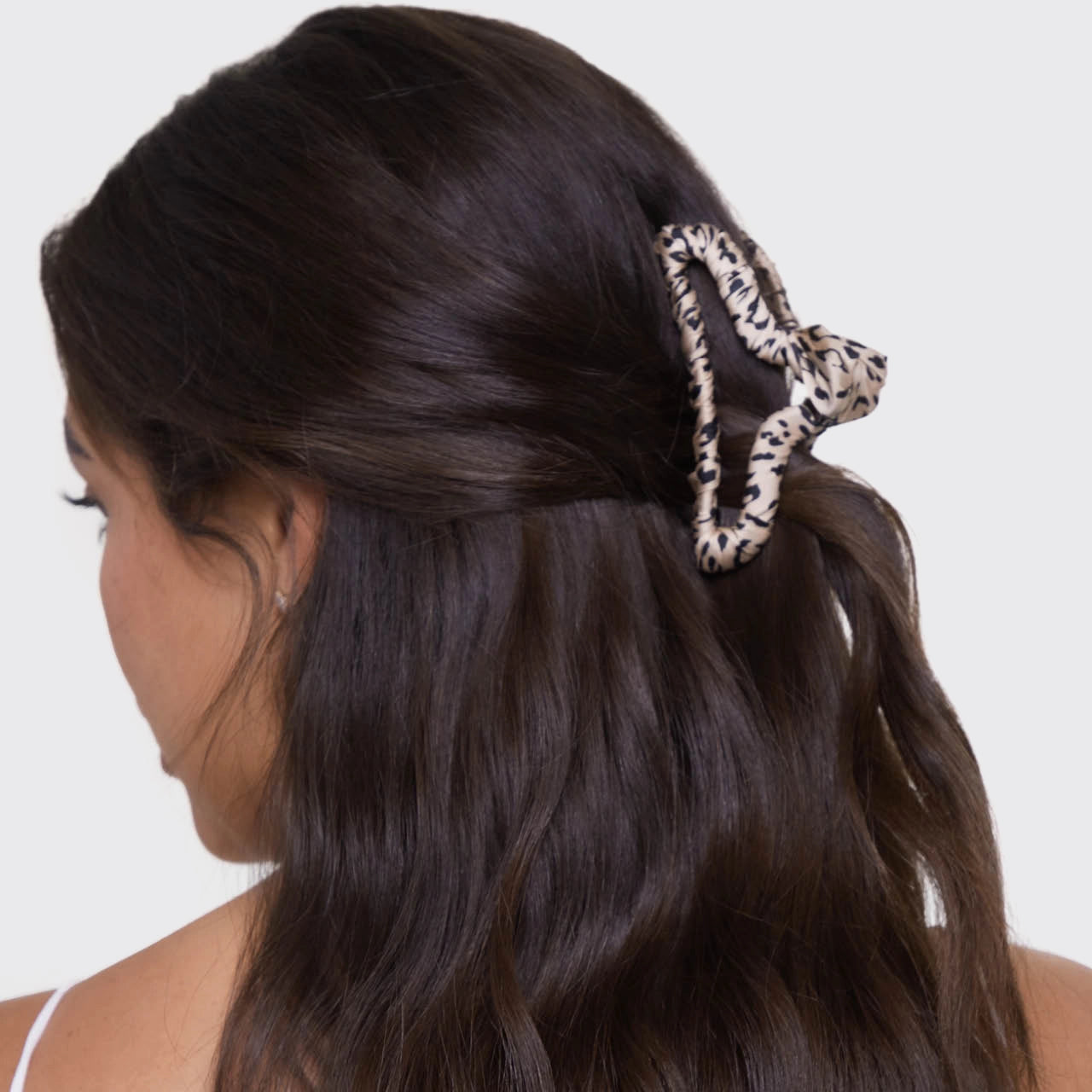 NEW | SATIN WRAPPED LEOPARD HAIR CLIP | KITSCH