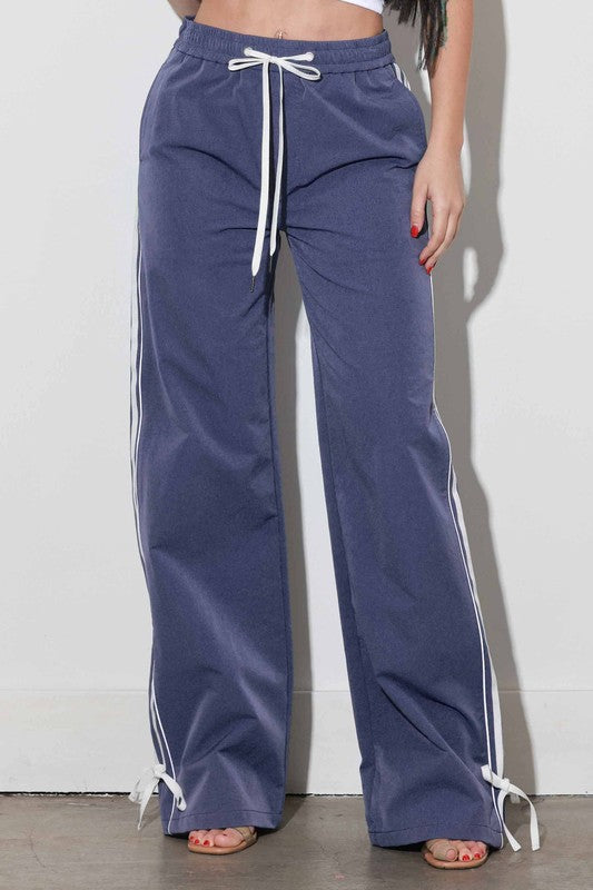 NEW CYRUS WIDE LEG TRACK PANT (BLUE)