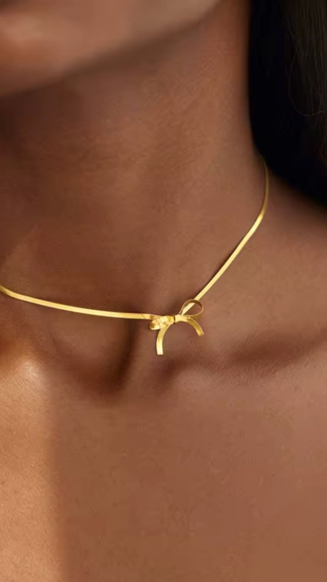 BOW CHOCKER NECKLACE | GOLD (TARNISH RESISTANT)