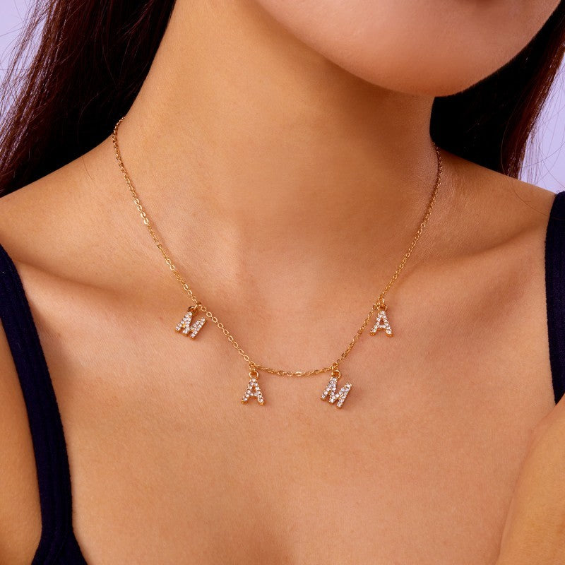 MAMA GOLD CRYSTAL CHAIN NECKLACE