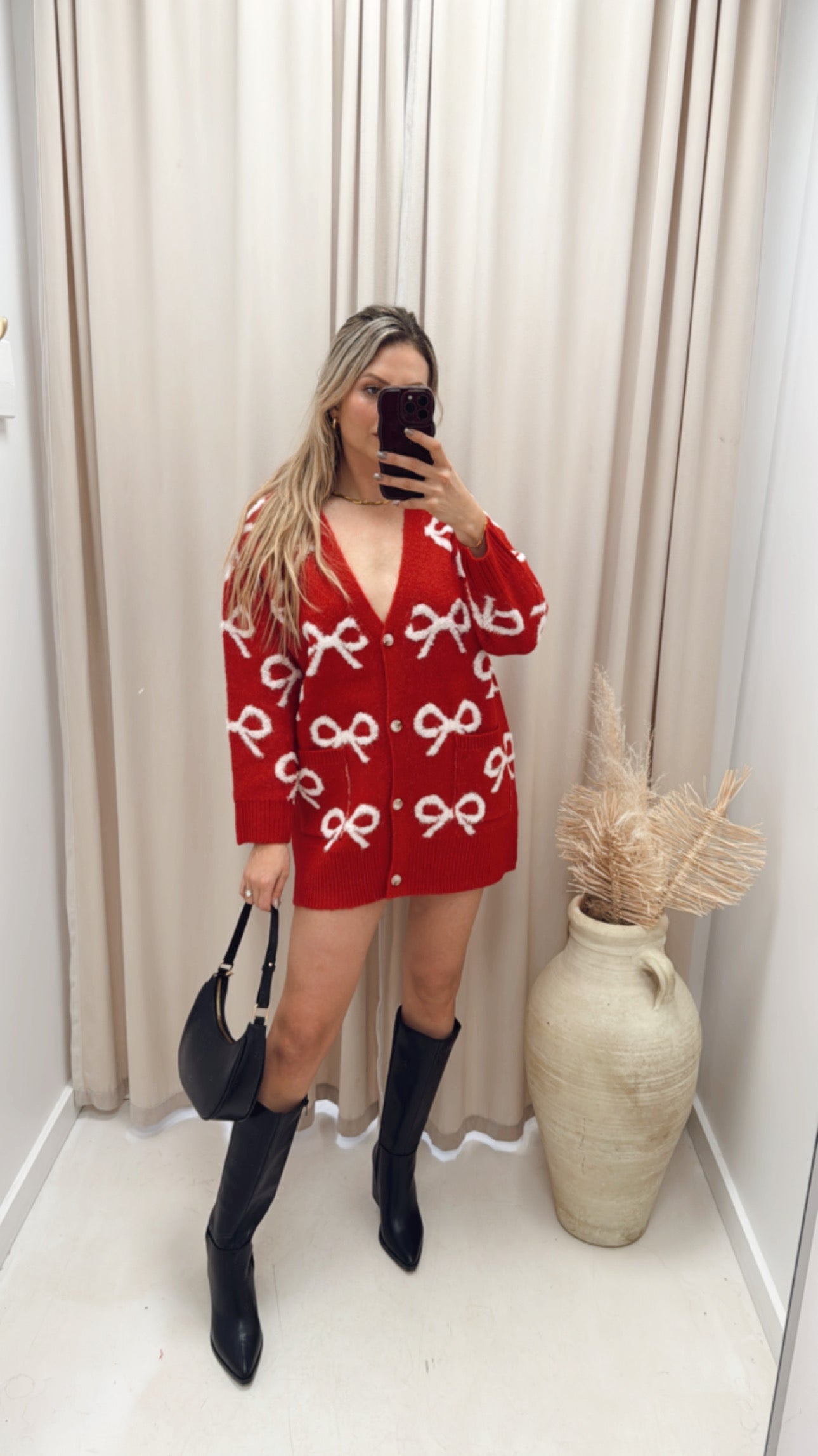 SYDNI OVERSIZED BOW CARDIGAN