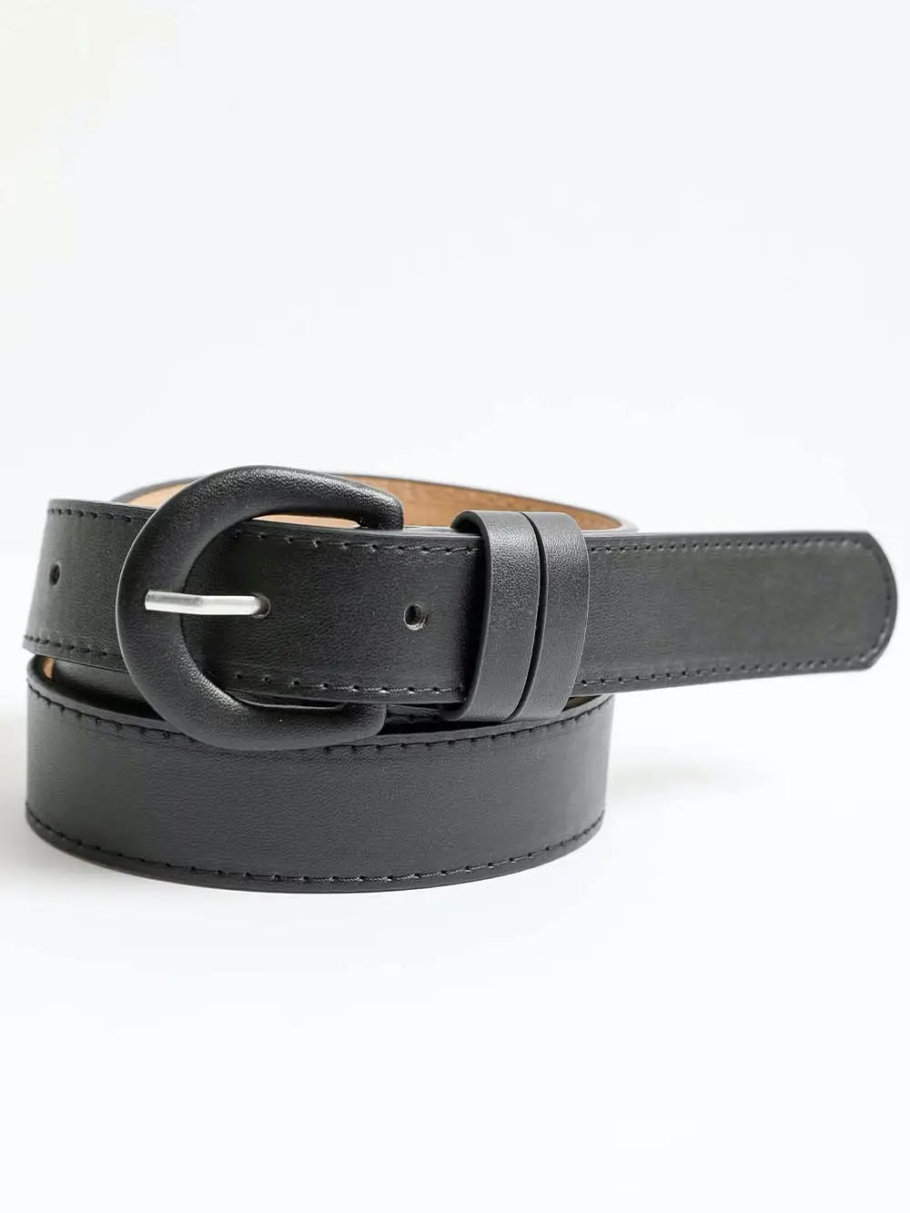 NEW CLASSIC VEGAN LEATHER BELT (BLACK)