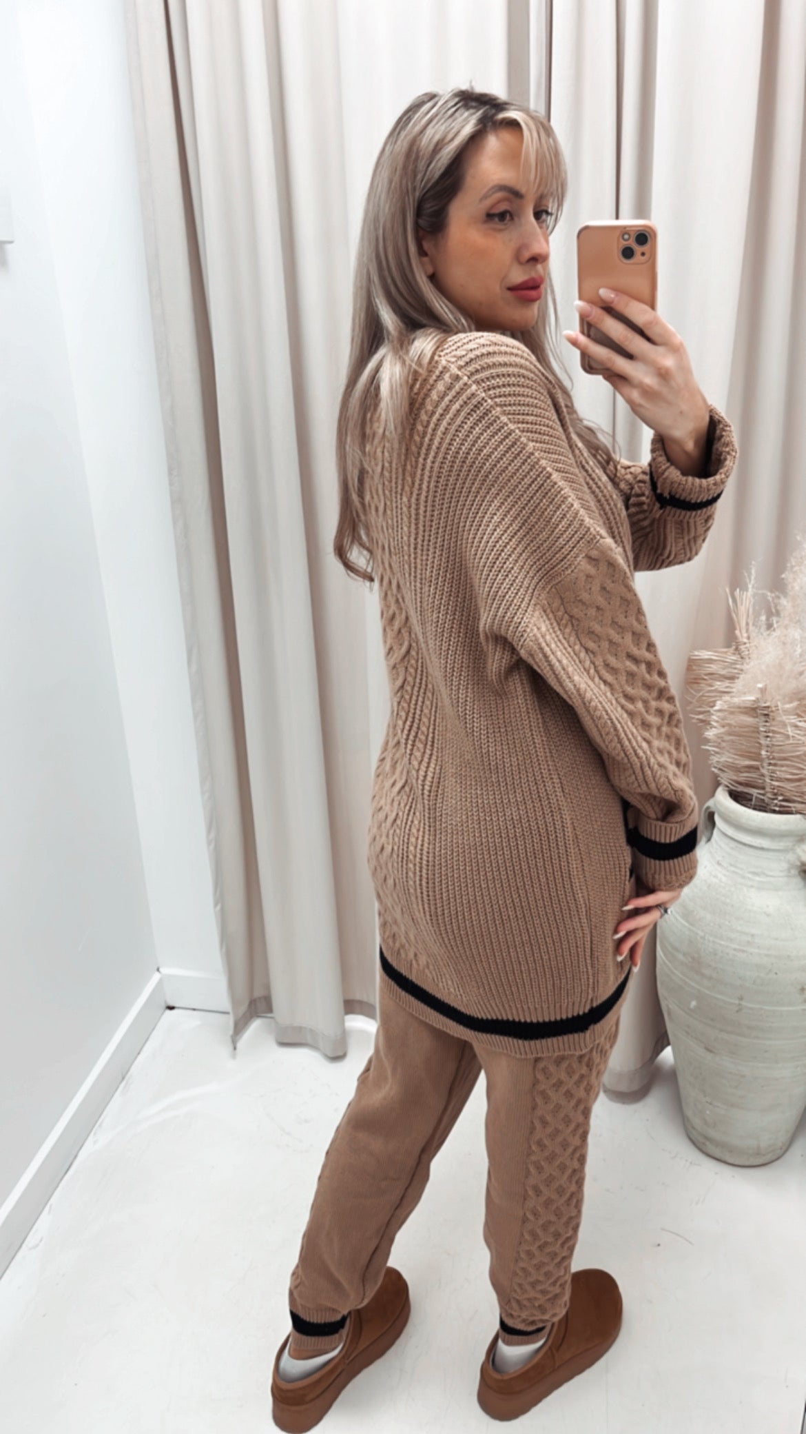 ISABELLE KNIT LUX LOUNGE SET (CAMEL)