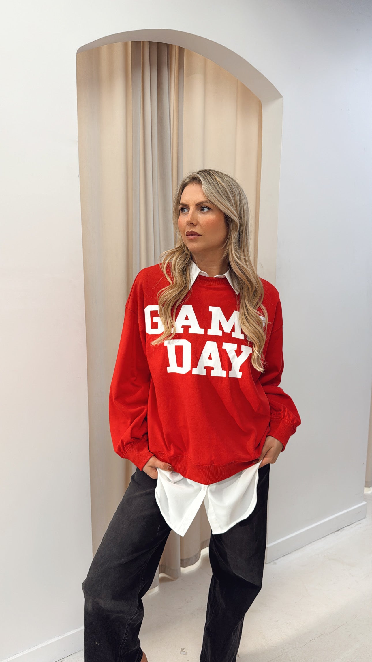 JILLIAN BUTTON UP SHIRT (WHITE)