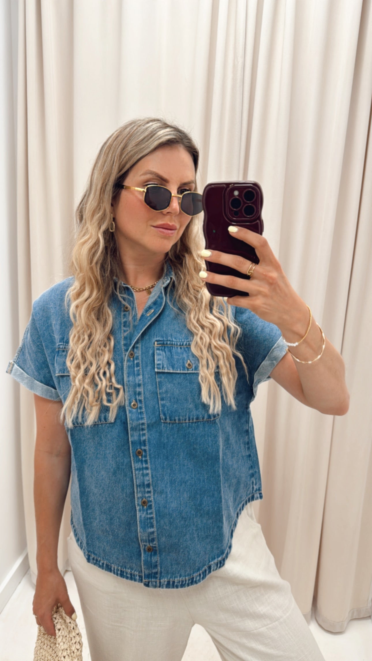 APRIL DENIM TOP