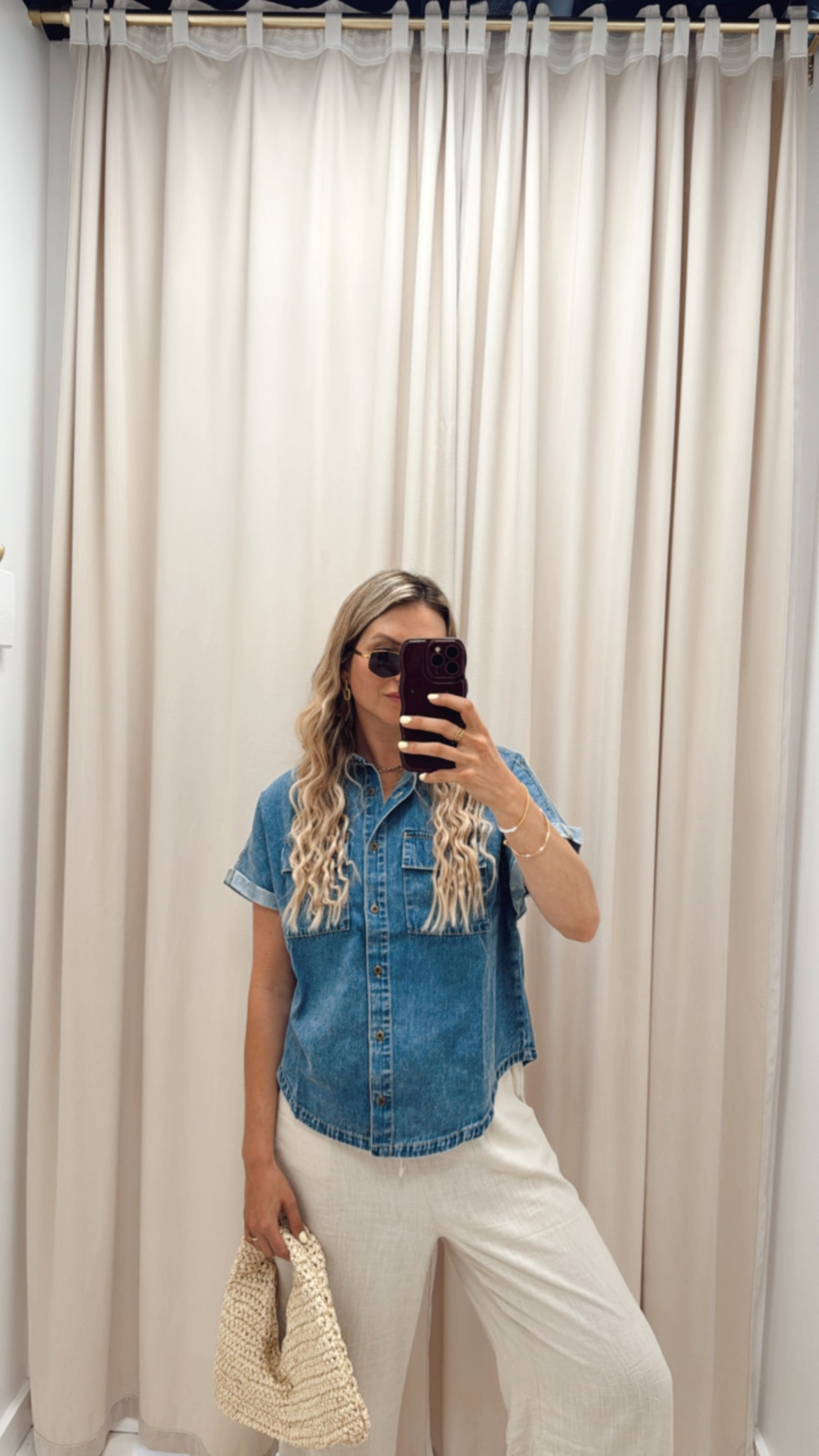APRIL DENIM TOP