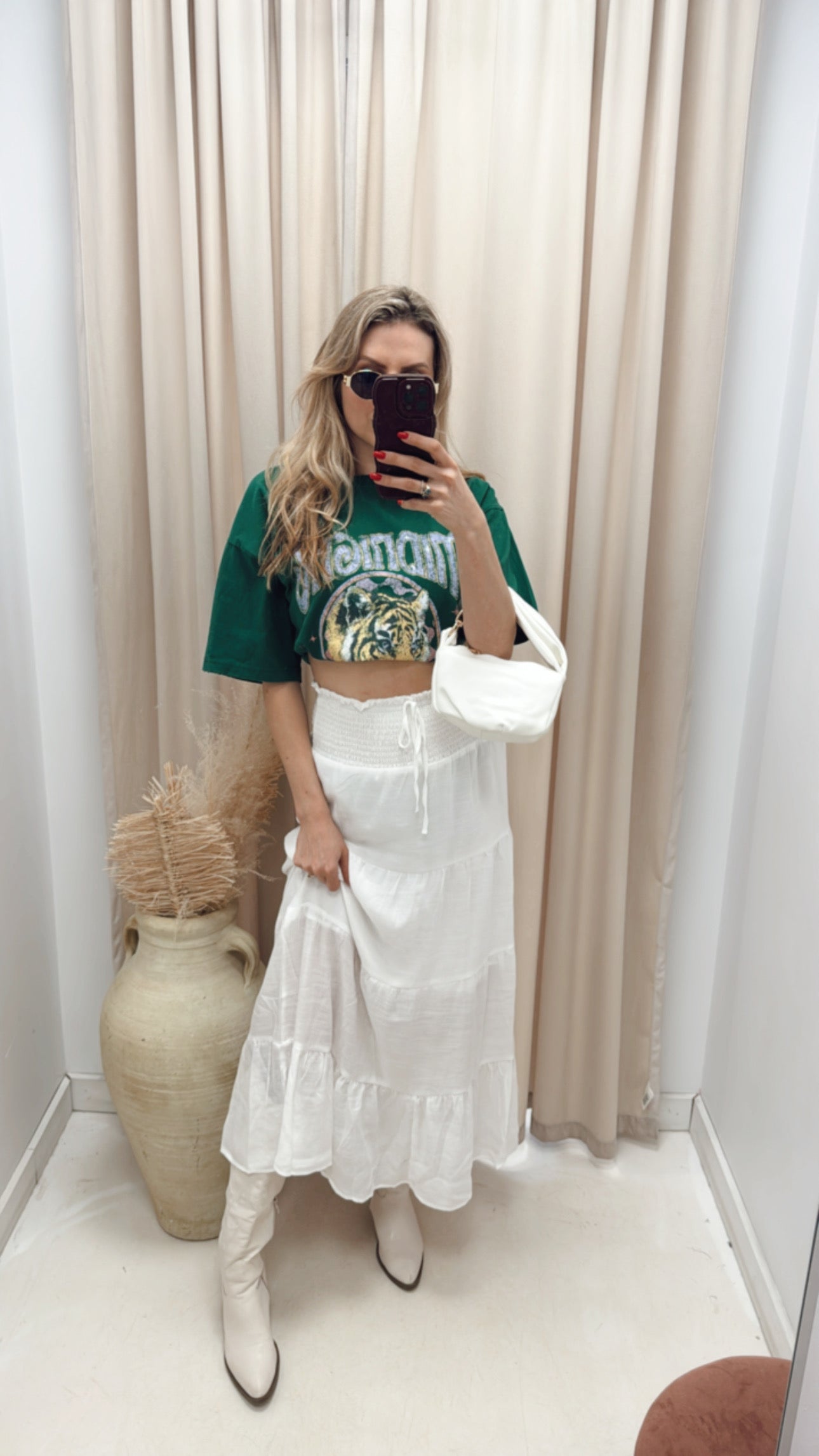 NEW SHANIA TIERED MAXI SKIRT (WHITE)
