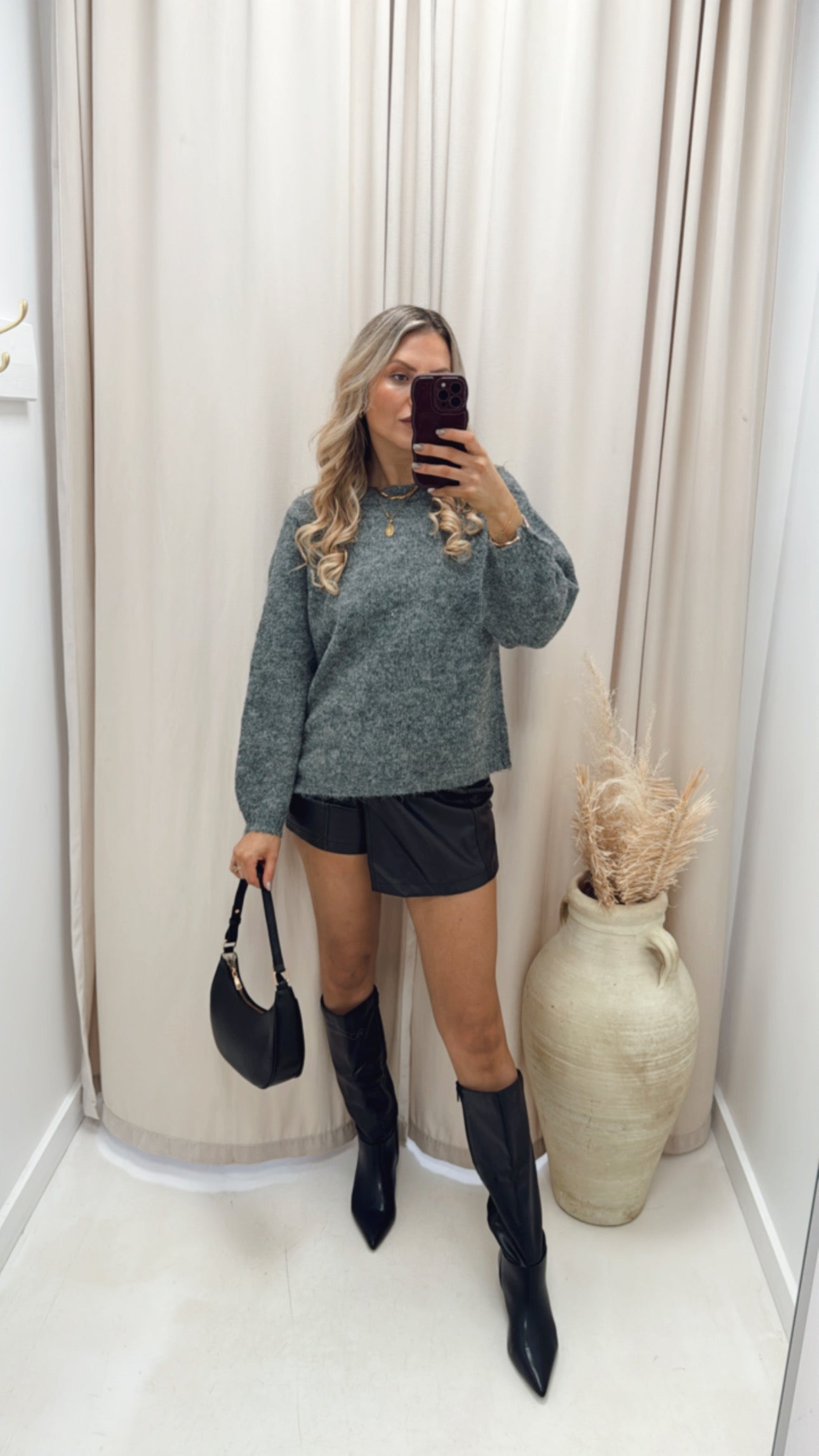 SUTTON L/S OPEN BACK TIE KNIT SWEATER | NOISY MAY