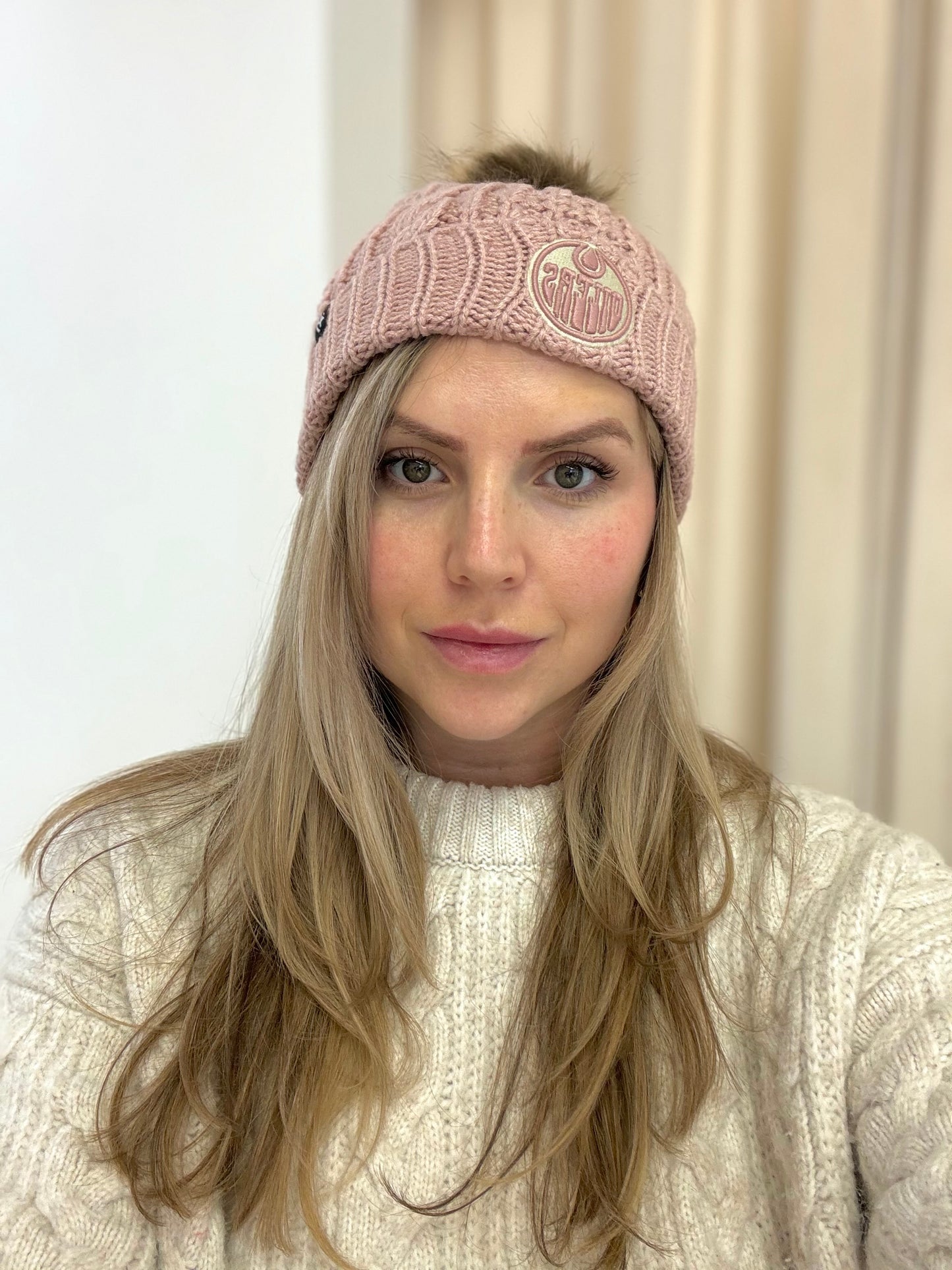 NHL WOMEN'S MEEKO 47 CUFF KNIT TUK EDMONTON OILERS (PINK)