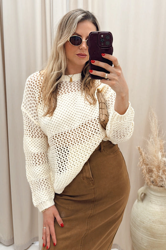 NEW ALLEGRA CROCHET TOP (IVORY)