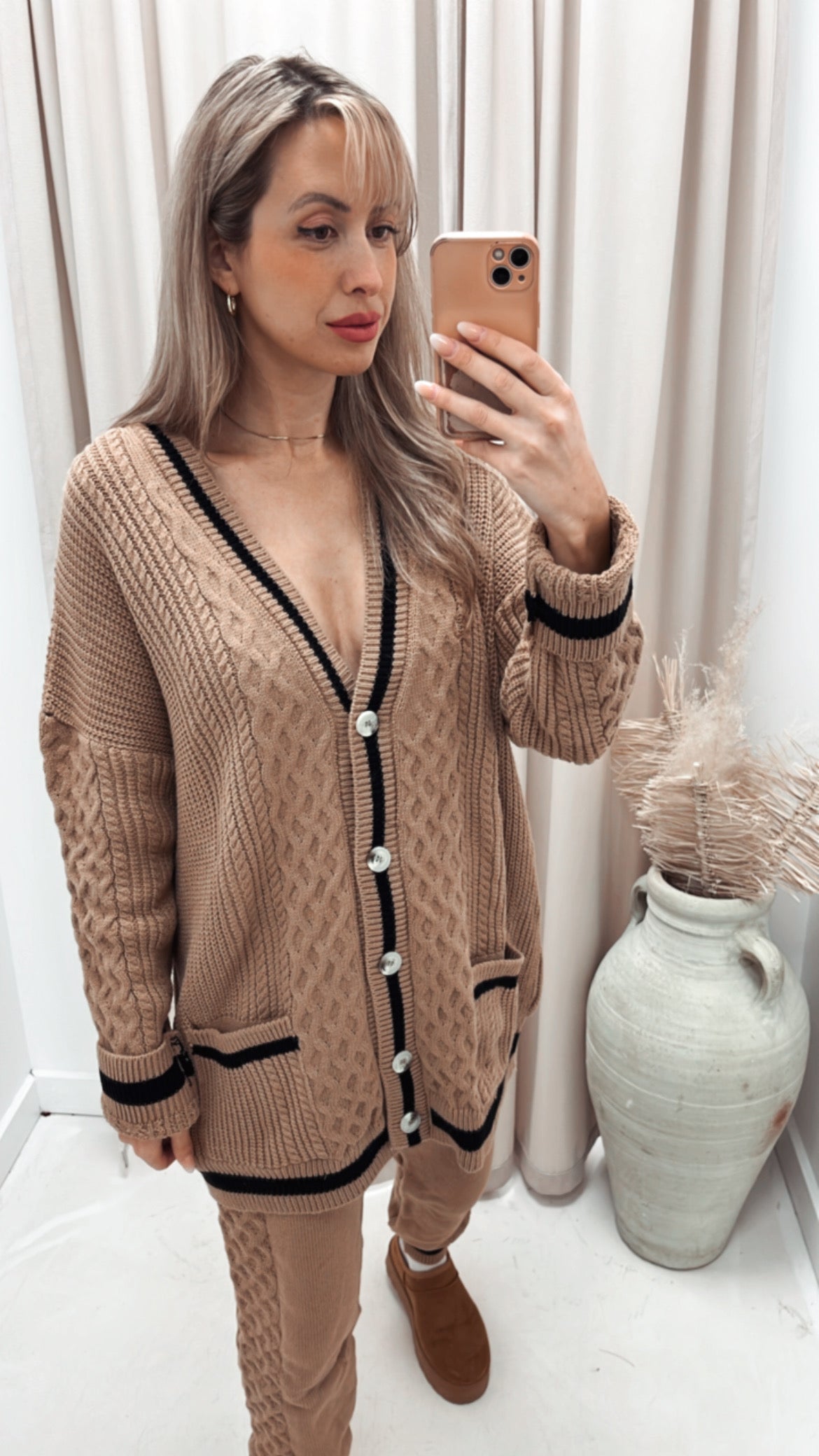 ISABELLE KNIT LUX LOUNGE SET (CAMEL)