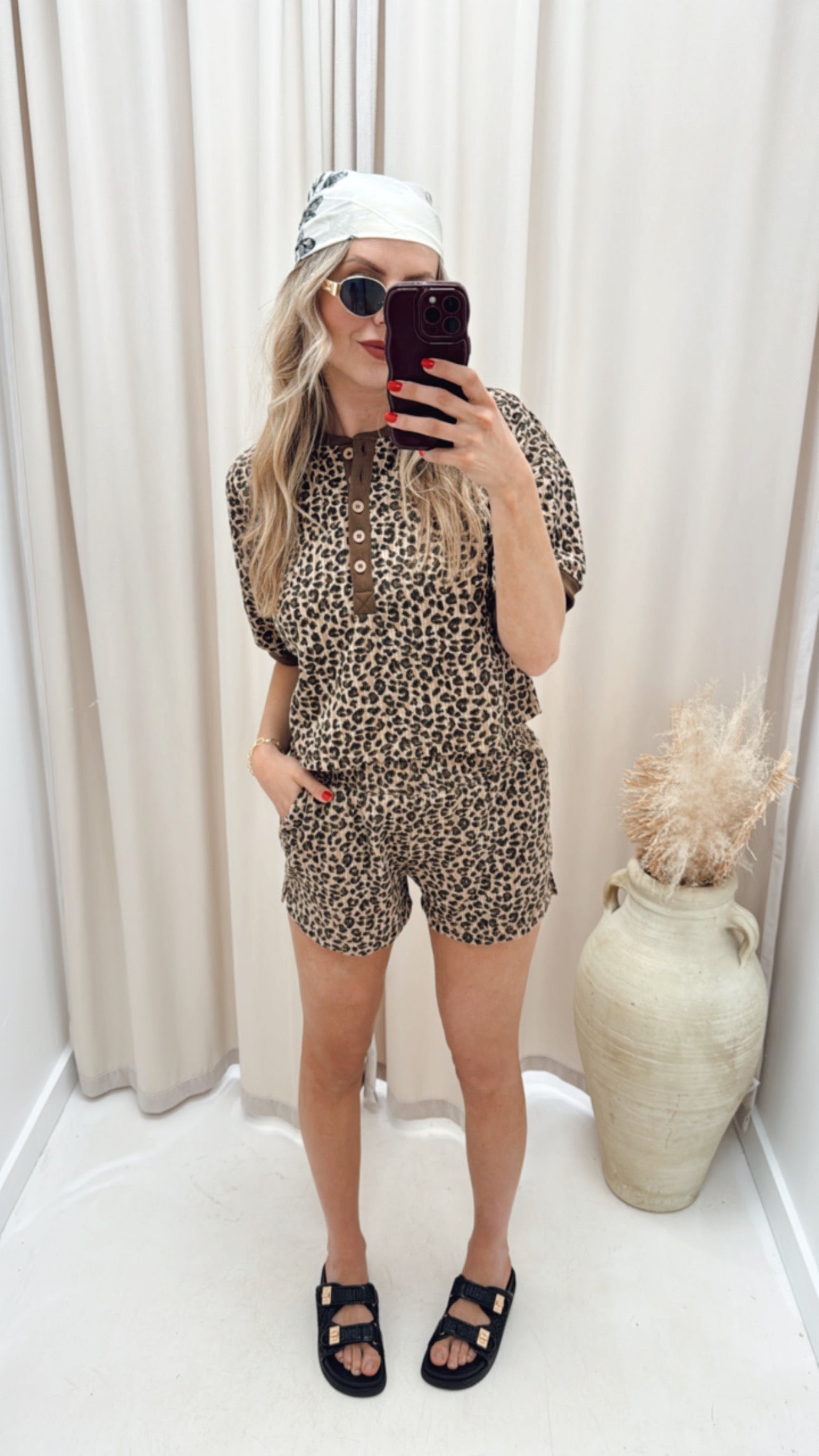 NEW GEORGIA TWO PIECE SHORT SET (ANIMAL PRINT)