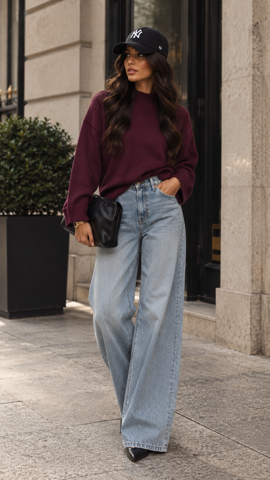 MARY SWEATER (BURGUNDY) | ONLY