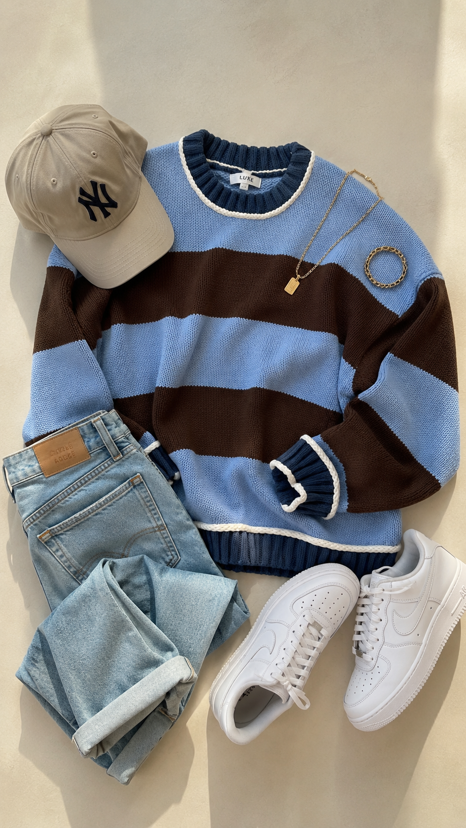 ESME STRIPED SWEATER (BLUE MULTI)