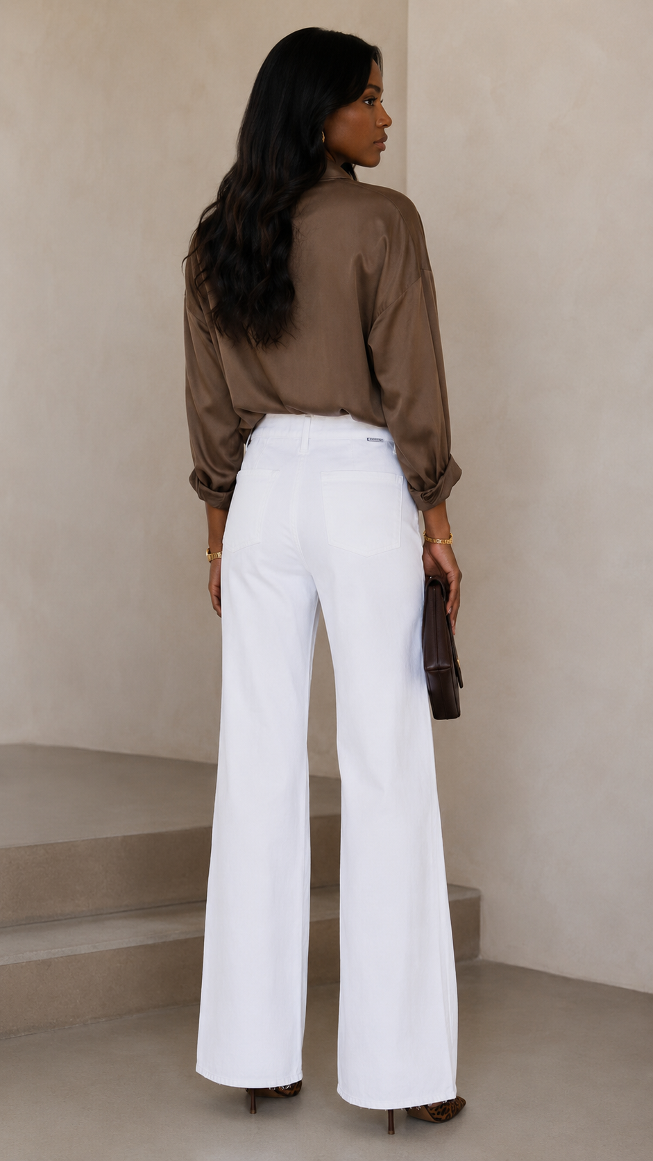 TUMMY CONTROL HIGH RISE PLEAT PANTS (WHITE)