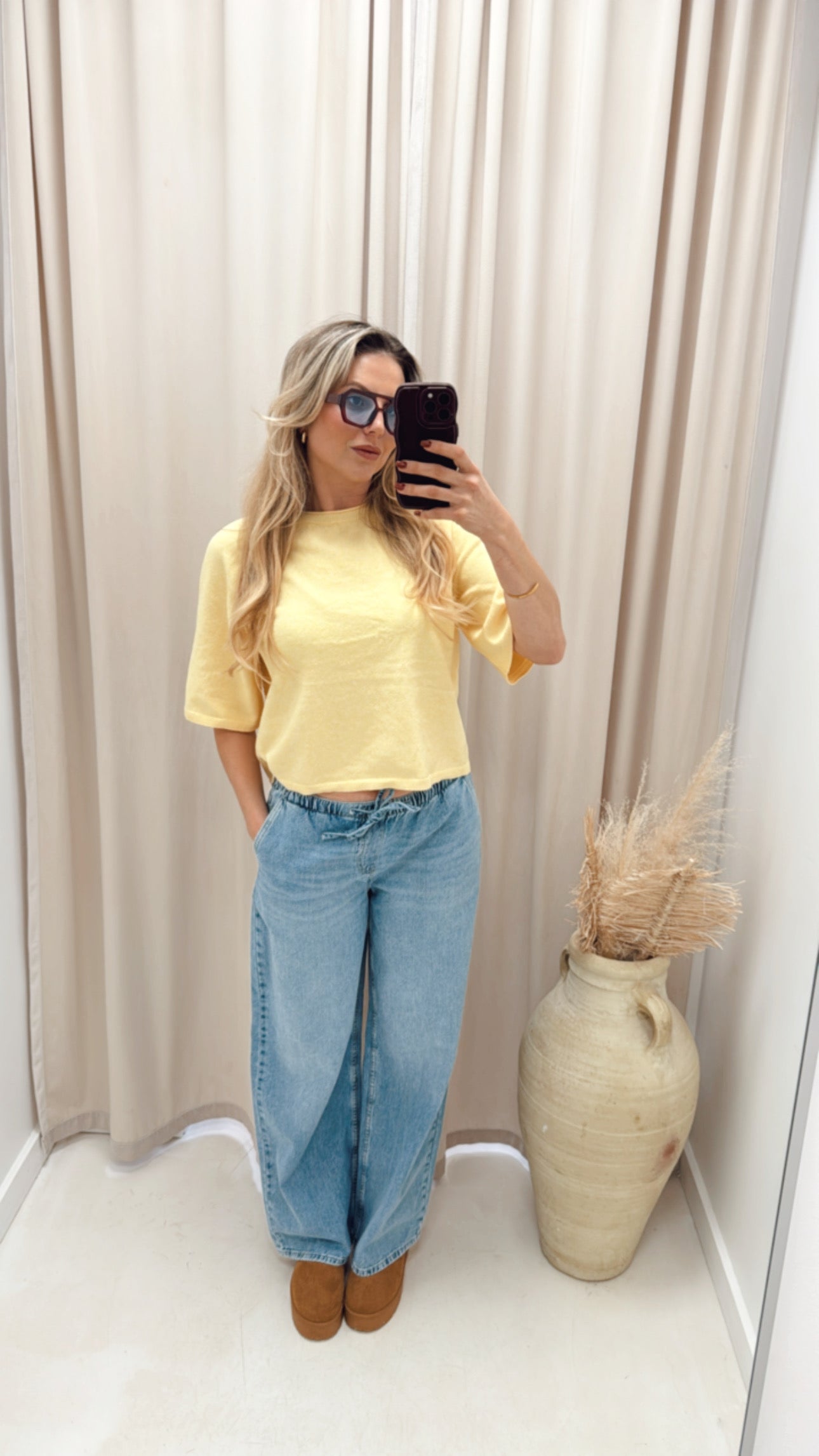 LOYAL KNIT T-SHIRT | ONLY (YELLOW)