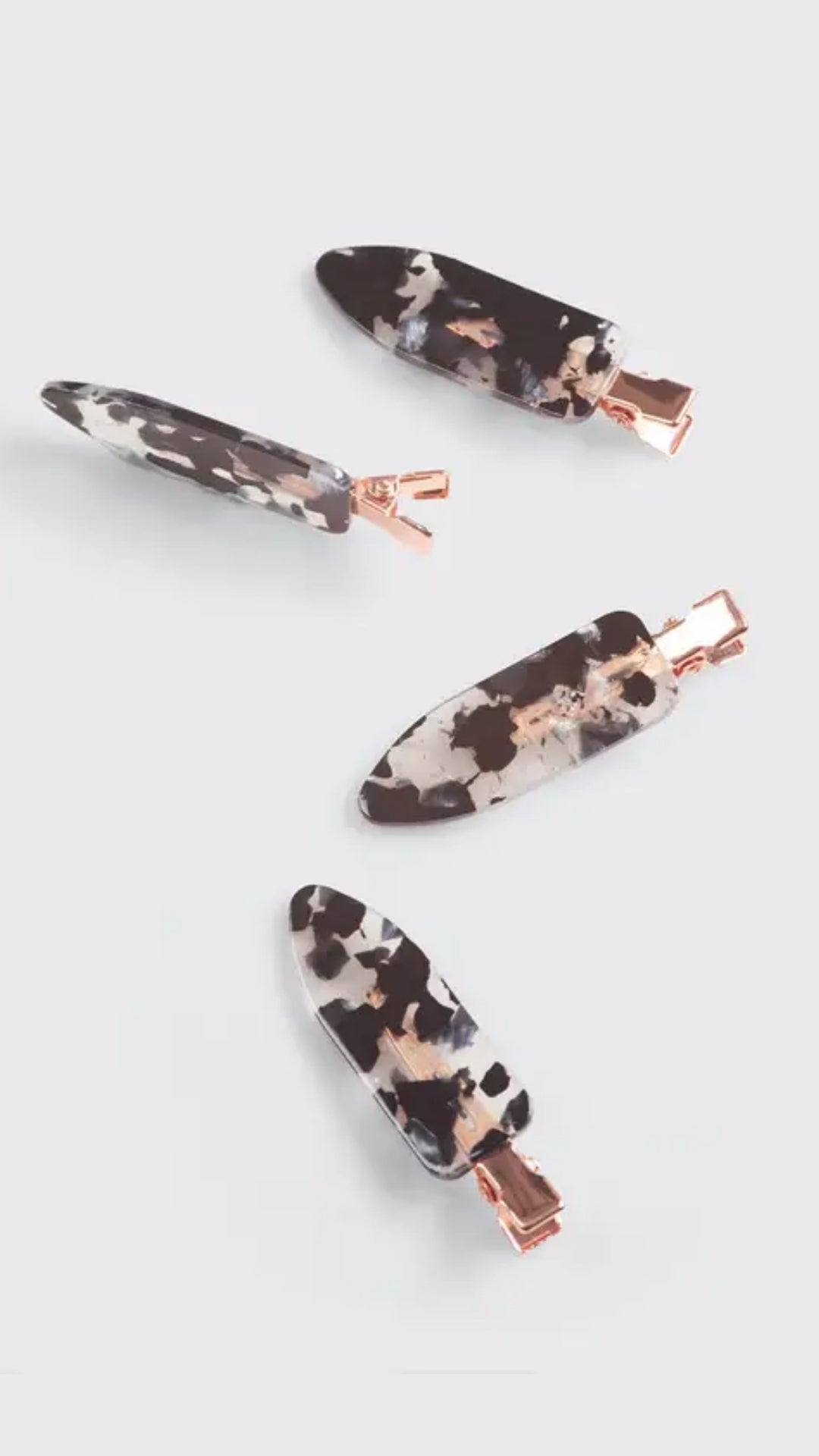 ECO-FRIENDLY CREASELESS CLIPS 4PC SET - BLACK TERRAZZO | KITSCH