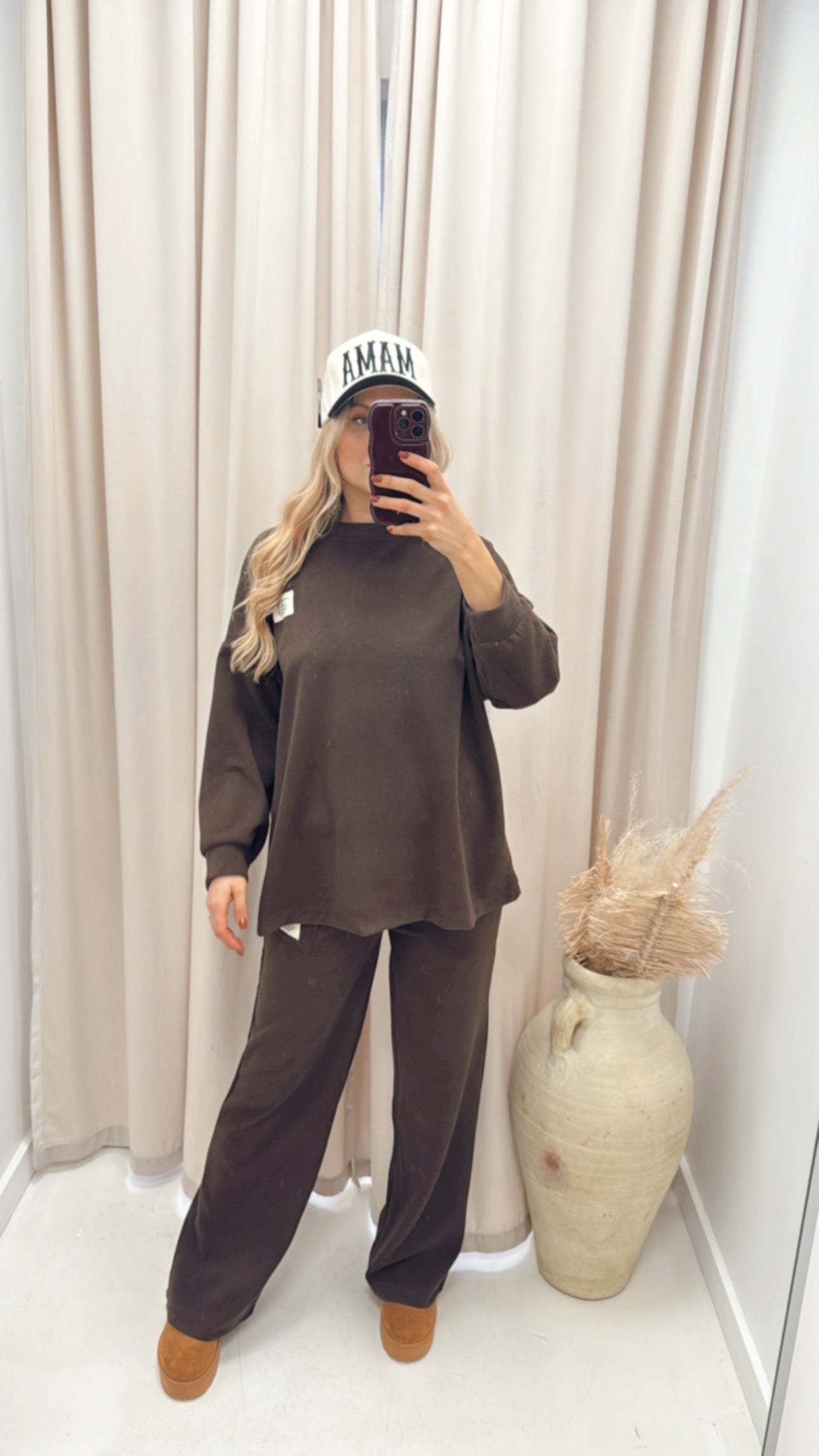 CLASSIC CORDUROY SWEATER AND TROUSER SET (CHOCOLATE)