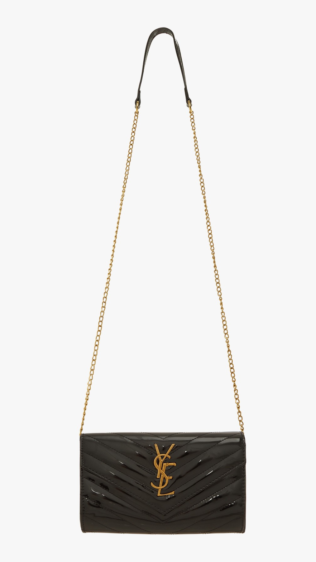 HIGH SHINE CHEVRON QUILTED CROSSBODY BAG (RED & BLACK)