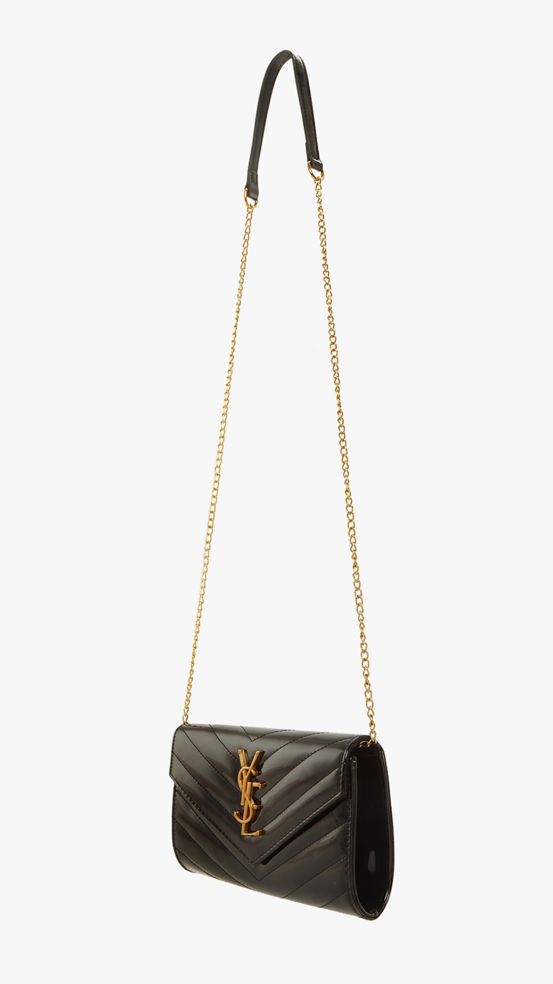 HIGH SHINE CHEVRON QUILTED CROSSBODY BAG (RED & BLACK)