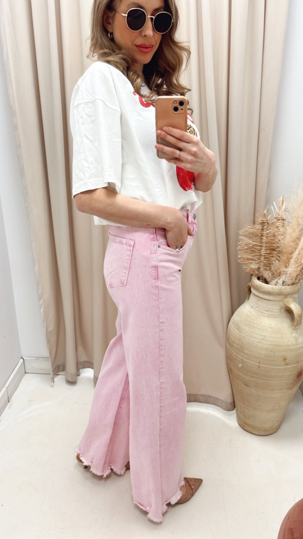 NEW SHERRI WASHED PINK DENIM JEAN (RISEN)