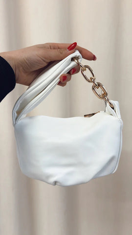 NEW WHITNEY WHITE HANDBAG (GOLD)