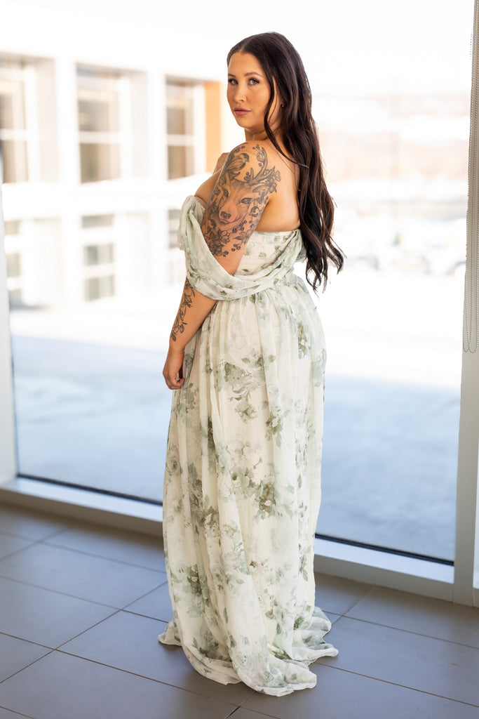 NEW MELBOURNE CHIFFON MAXI (SEAFOAM)