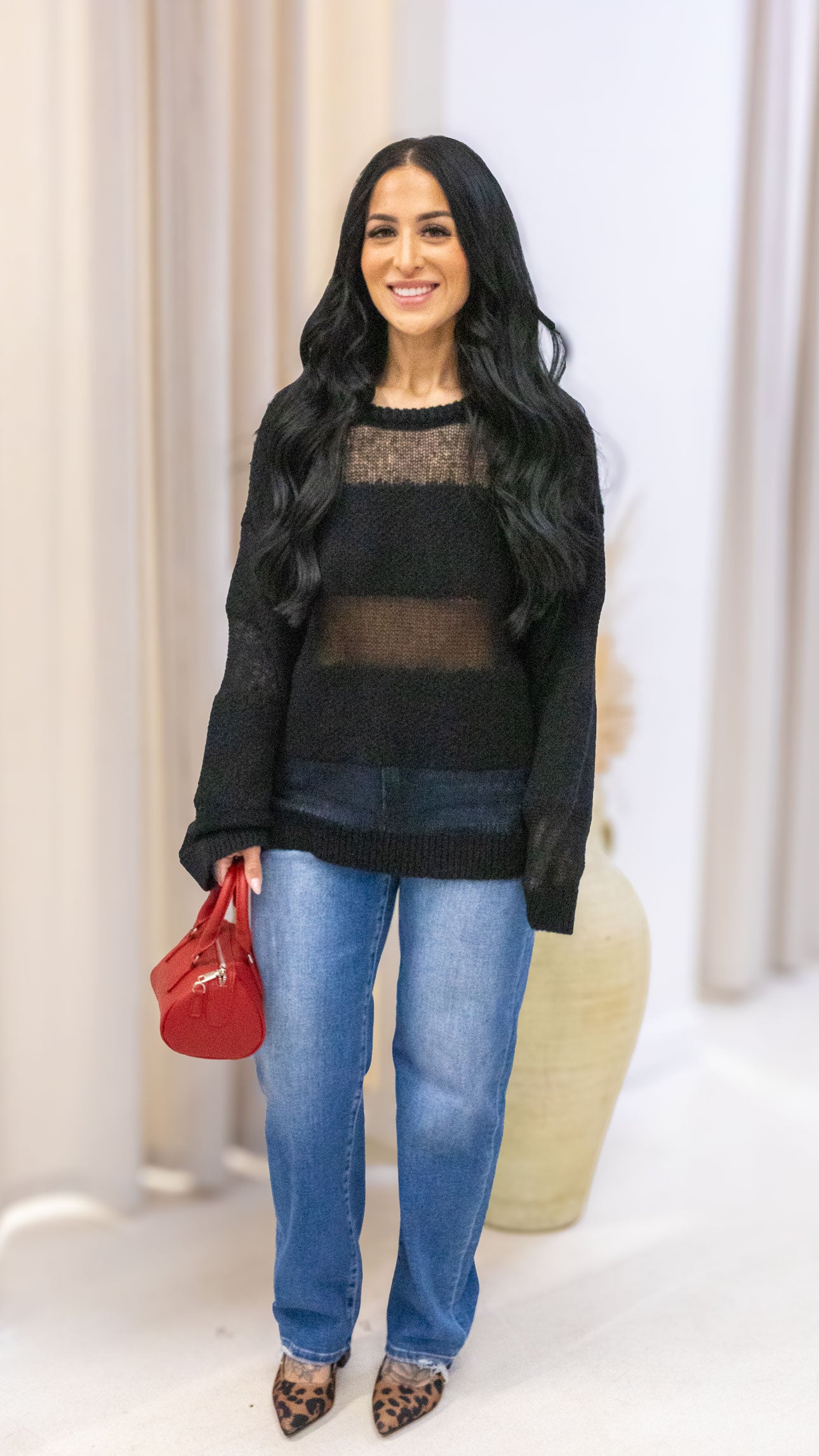 SELVI MESH KNIT SWEATER (ONLY)