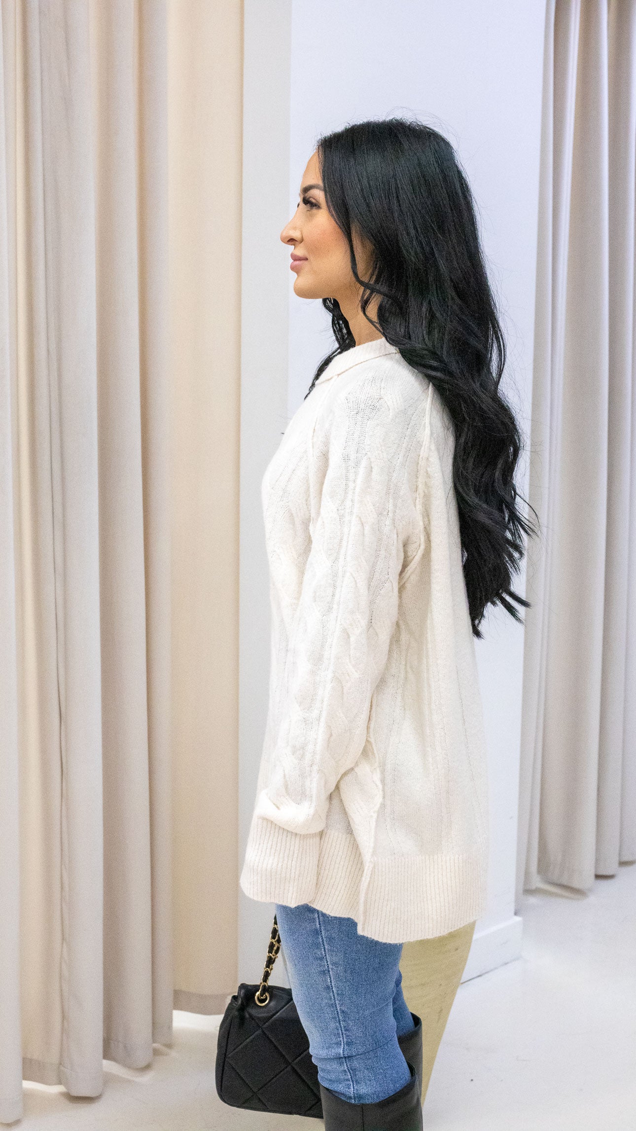 IZABELLA CLASIC CABLE KNIT SWEATER (IVORY)