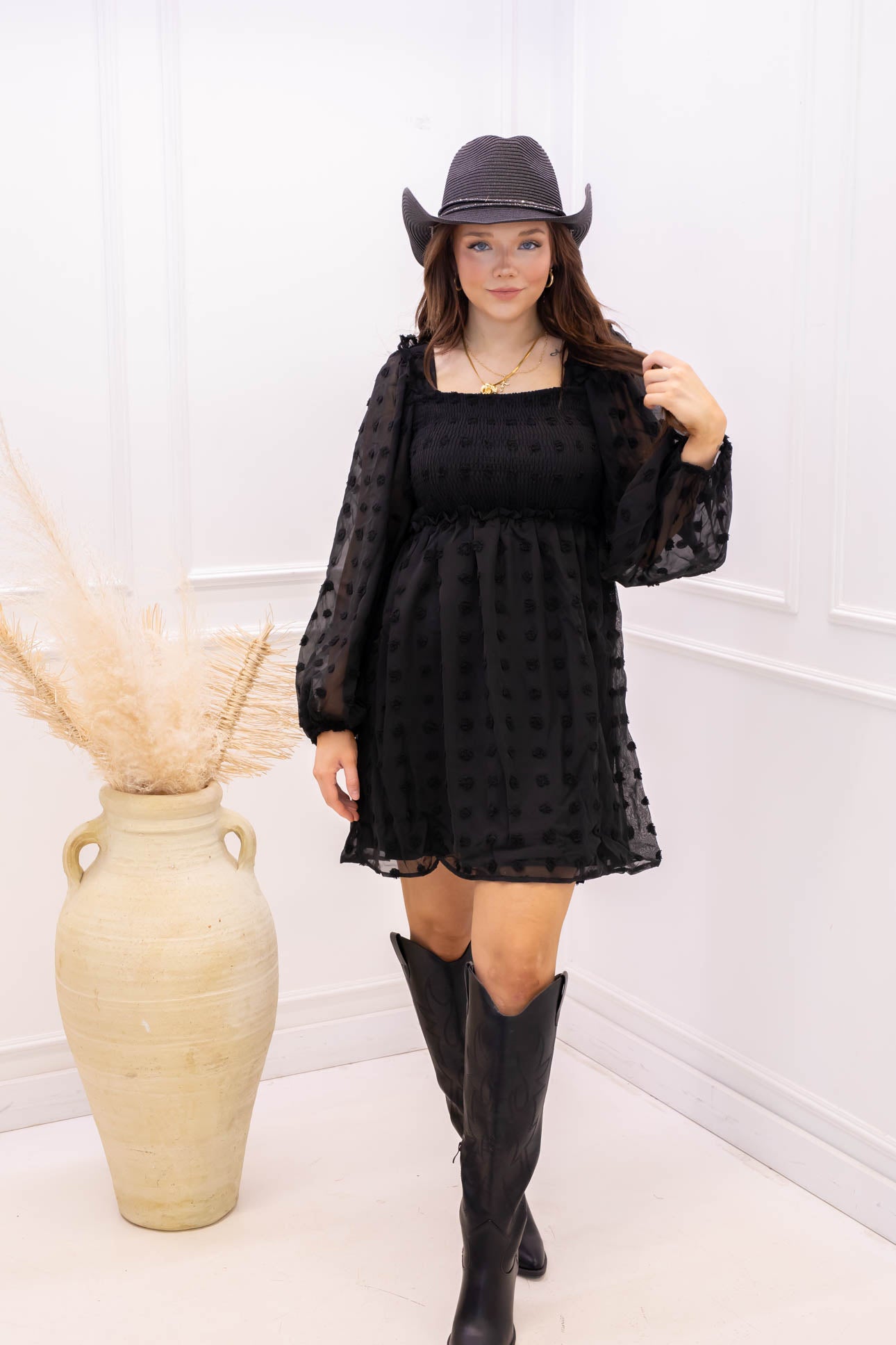NEW DIOR BABYDOLL MINI DRESS (BLACK) | BEST SELLER | RESTOCK