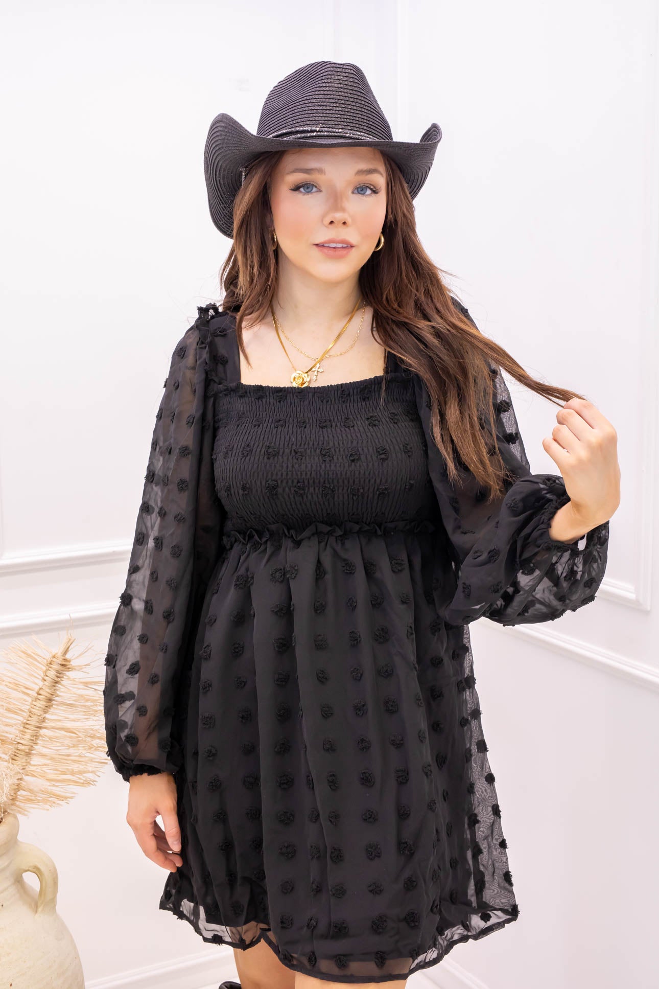 NEW DIOR BABYDOLL MINI DRESS (BLACK) | BEST SELLER | RESTOCK