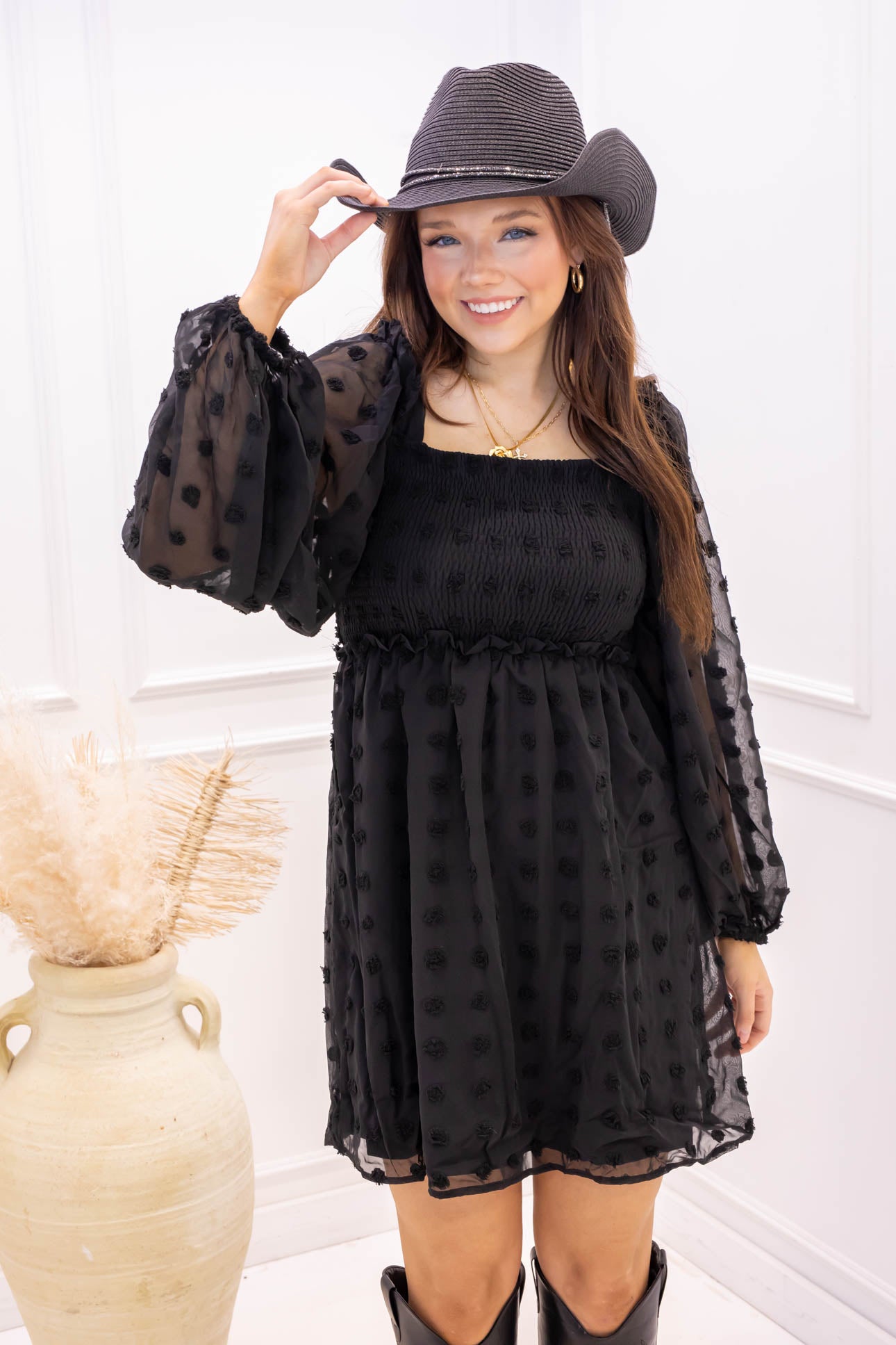 NEW DIOR BABYDOLL MINI DRESS (BLACK) | BEST SELLER | RESTOCK