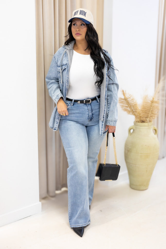NEW JESSIE HOODED DENIM SHACKET