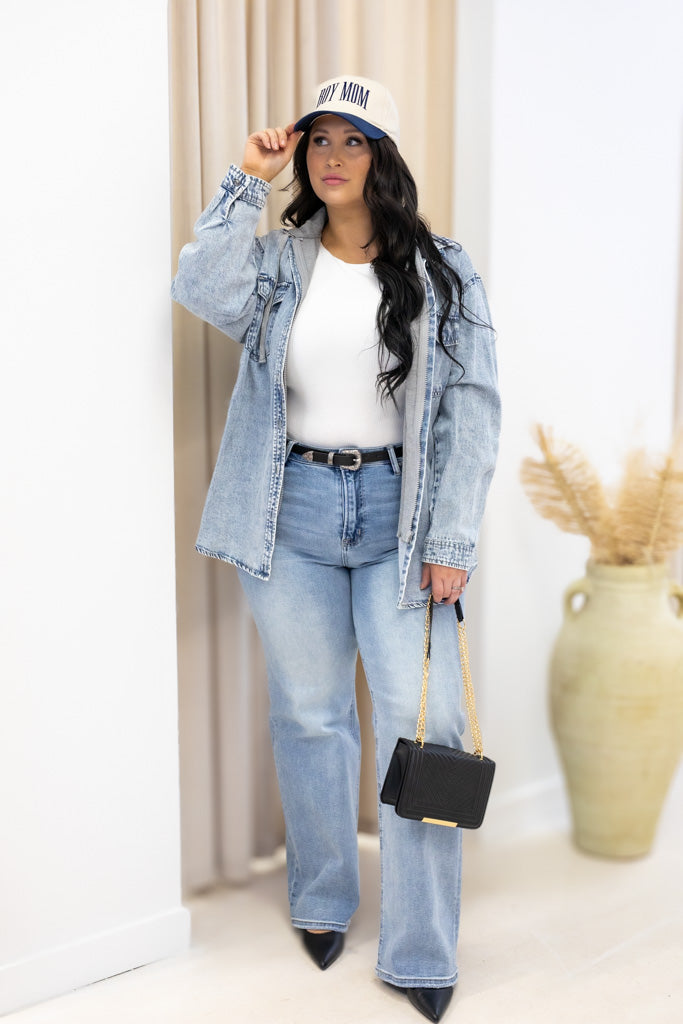 NEW JESSIE HOODED DENIM SHACKET