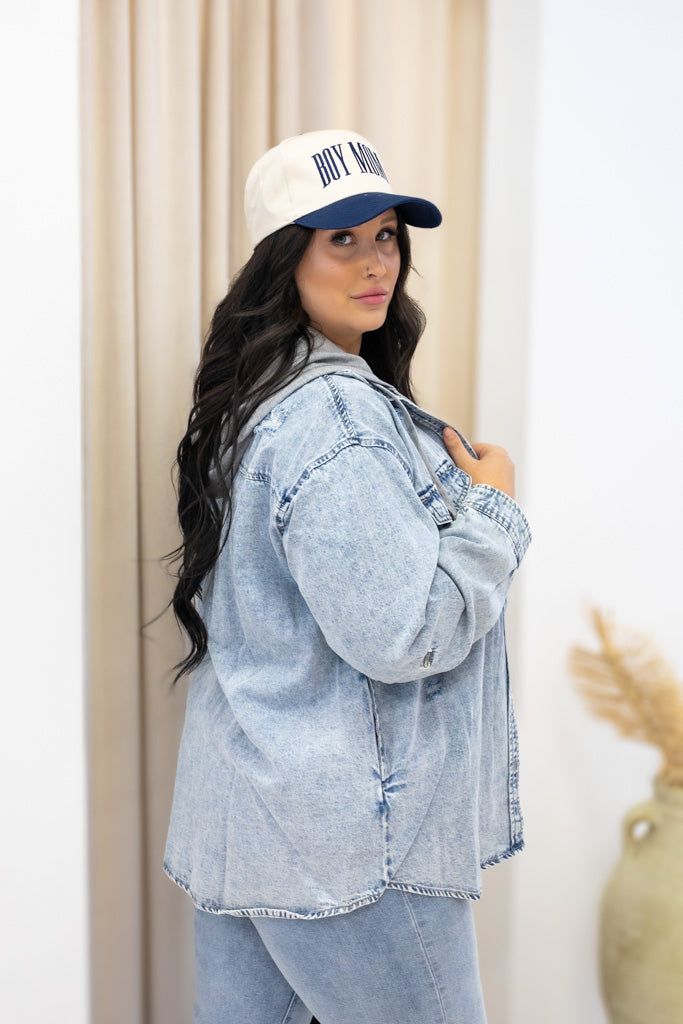 NEW JESSIE HOODED DENIM SHACKET