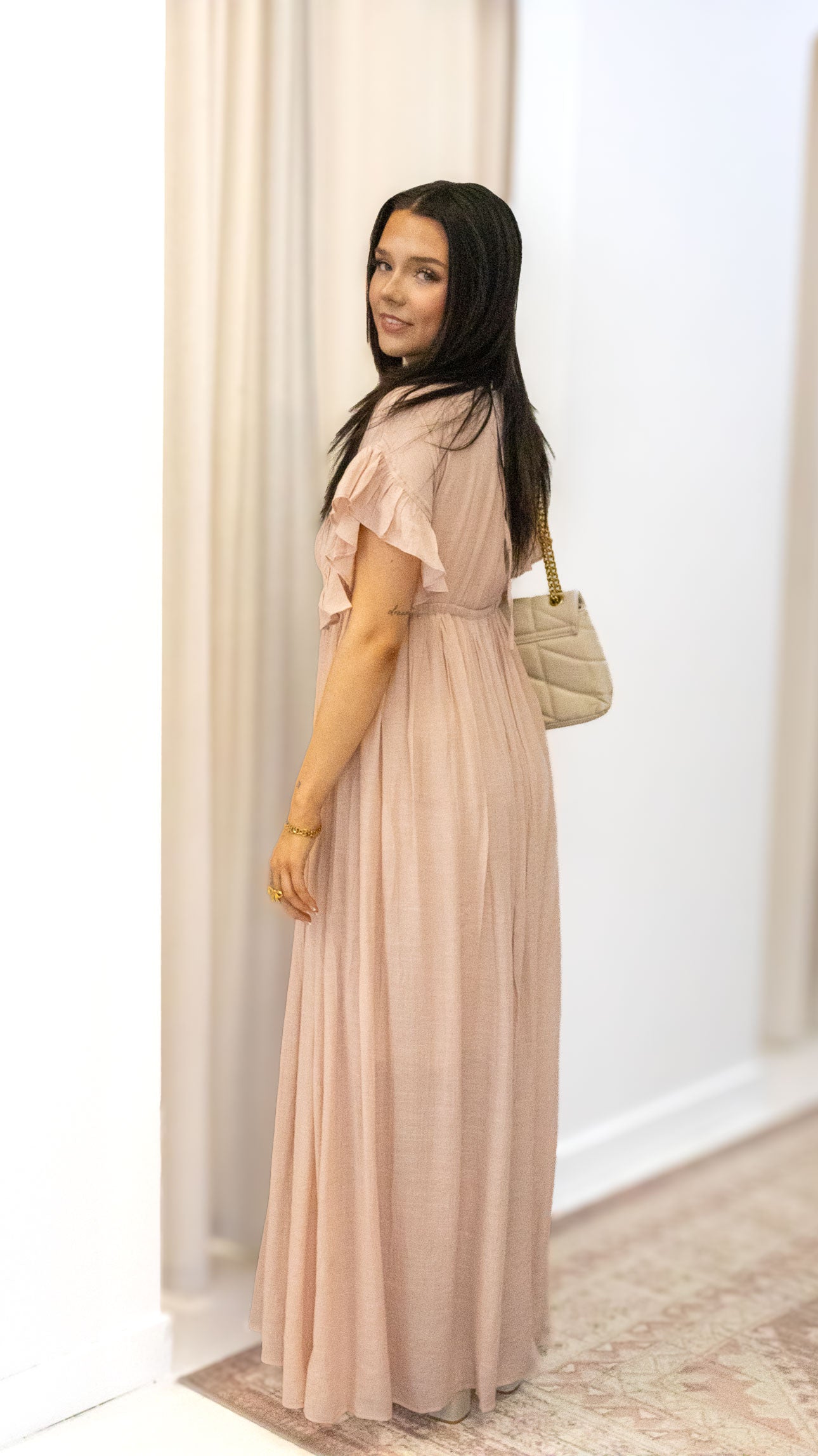 ROMANTIC BOHEMIAN FLOWY MAXI DRESS (BLUE & PINK)