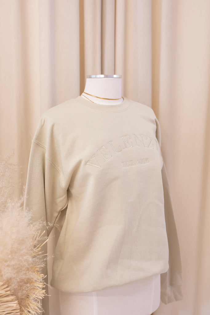 VELENZIA 2016 CREW NECK SWEATER (LIGHT BEIGE)