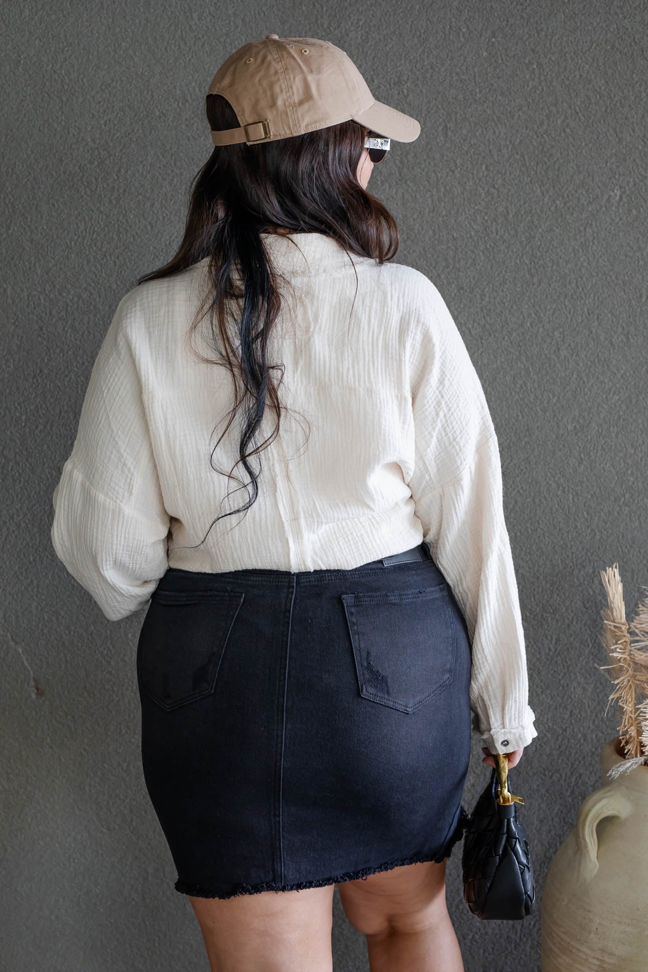 DARIA BUTTON UP GAUZE SHIRT (LIGHT BEIGE)