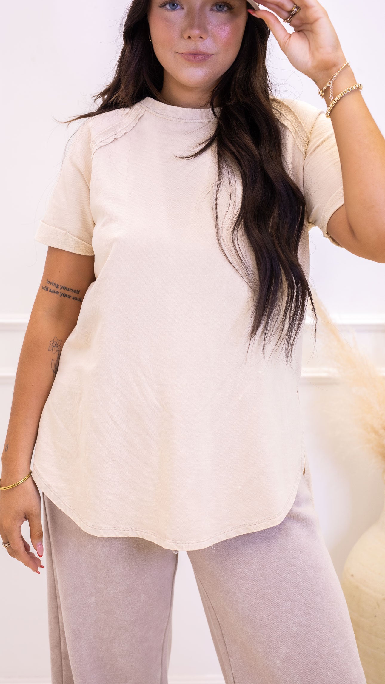 zenana t-shirt taupe