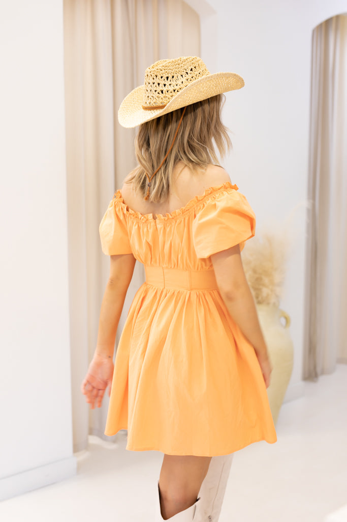 NEW POPPY MINI BABYDOLL CORSET DRESS (APRICOT)