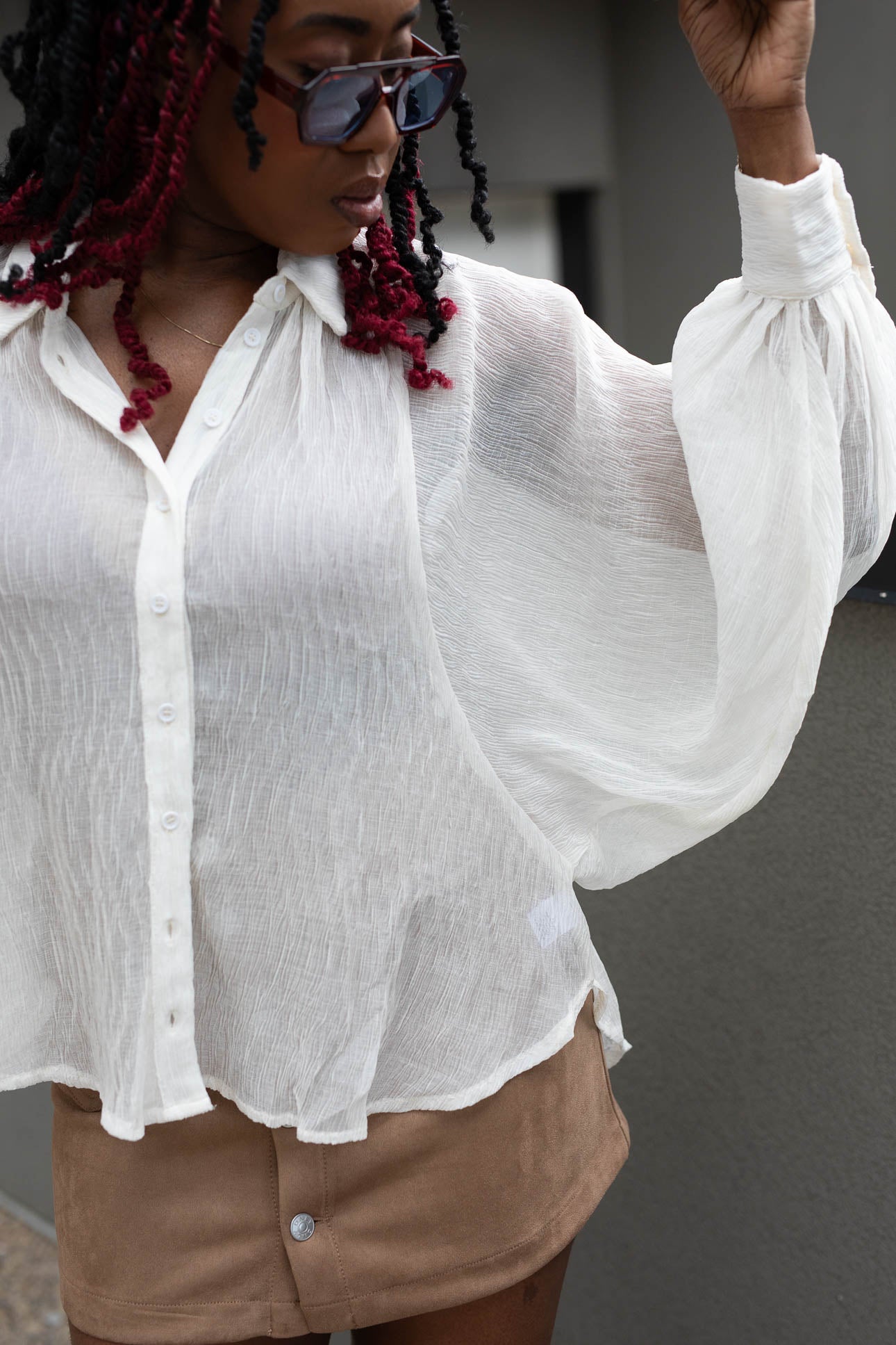 DENVER BUTTON UP BLOUSE (IVORY)