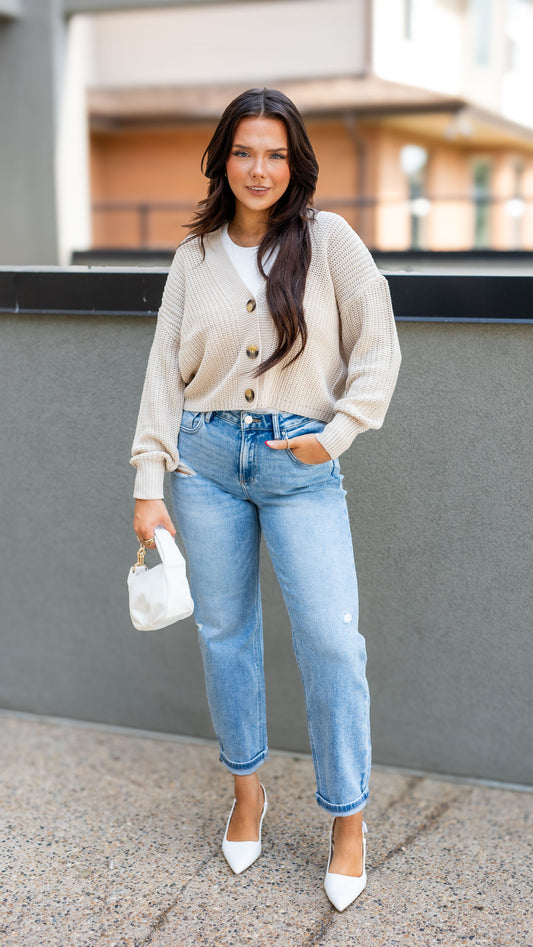 CAROL CARDIGAN (CREAM)(BURGUNDY)| ONLY