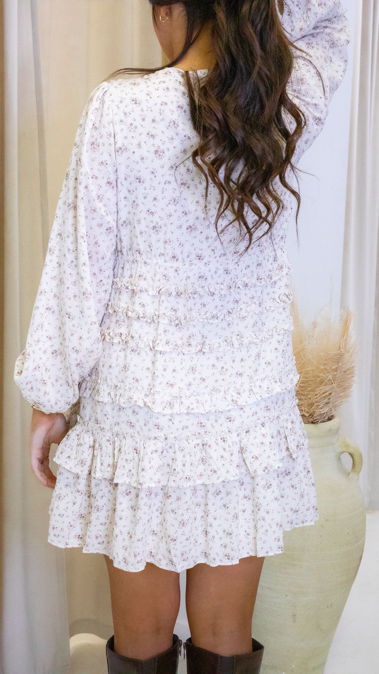 KRISTI MINI BABYDOLL DRESS (CREAM FLORAL)