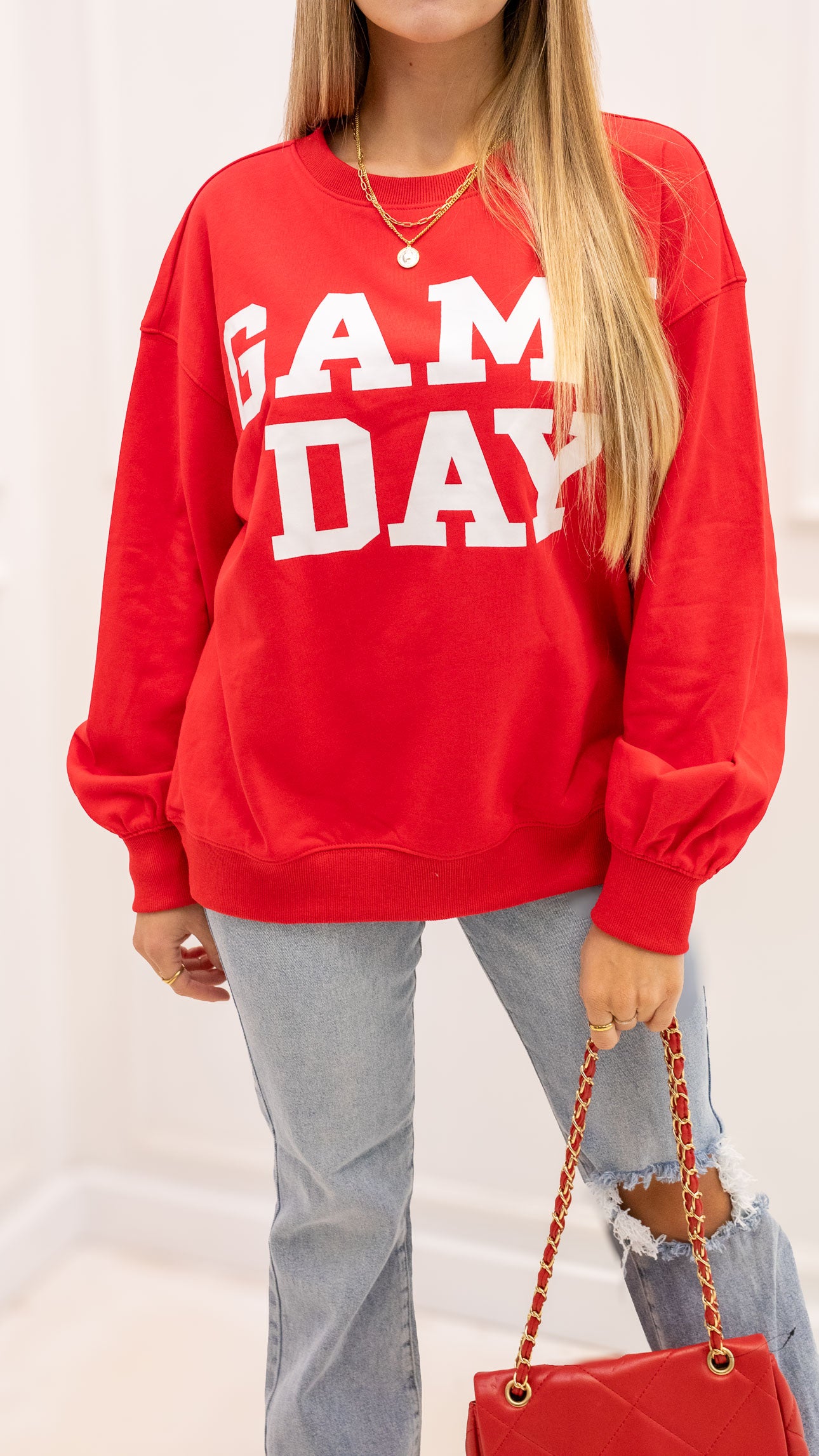 GD CREW NECK SWEATSHIRT (RED)