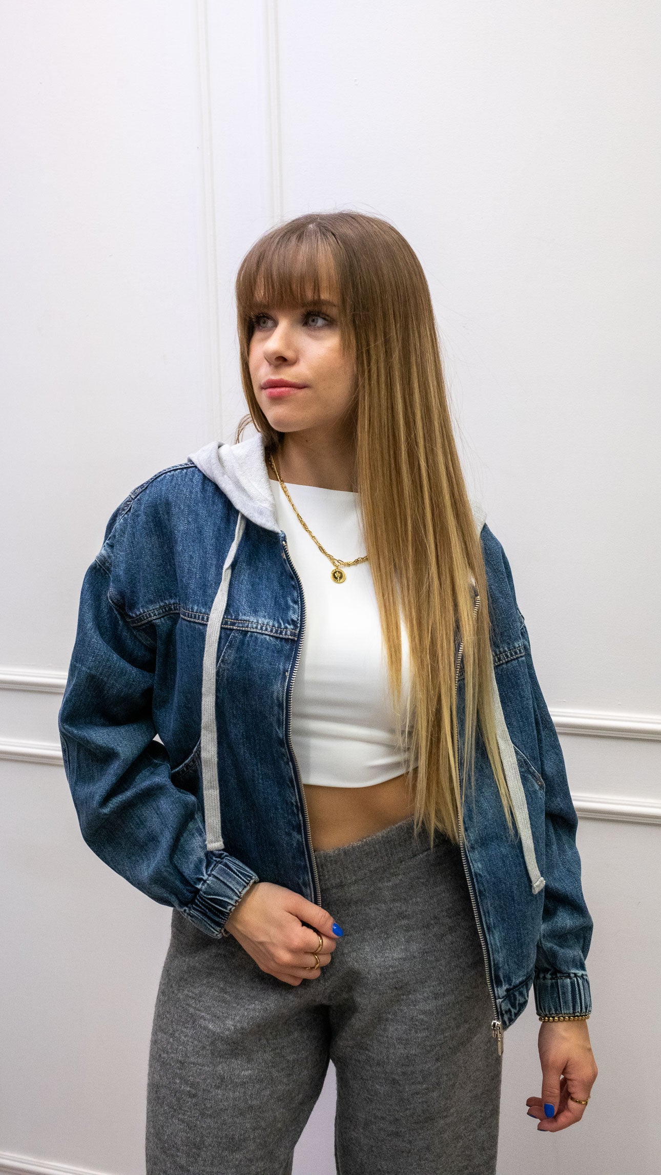 LANABELL DENIM HOODED JACKET