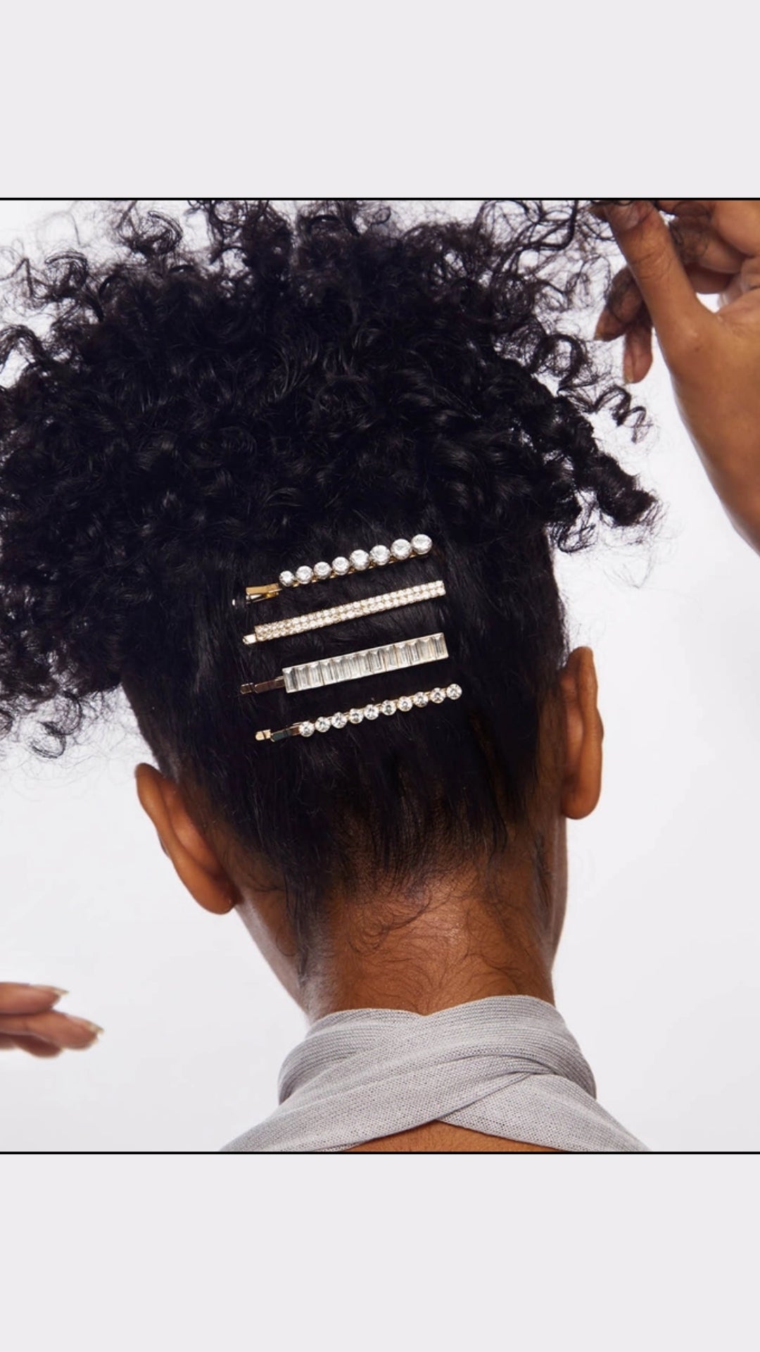 METAL RHINESTONE ASSORTED BOBBY PINS 4PC SET - GOLD | KITSCH