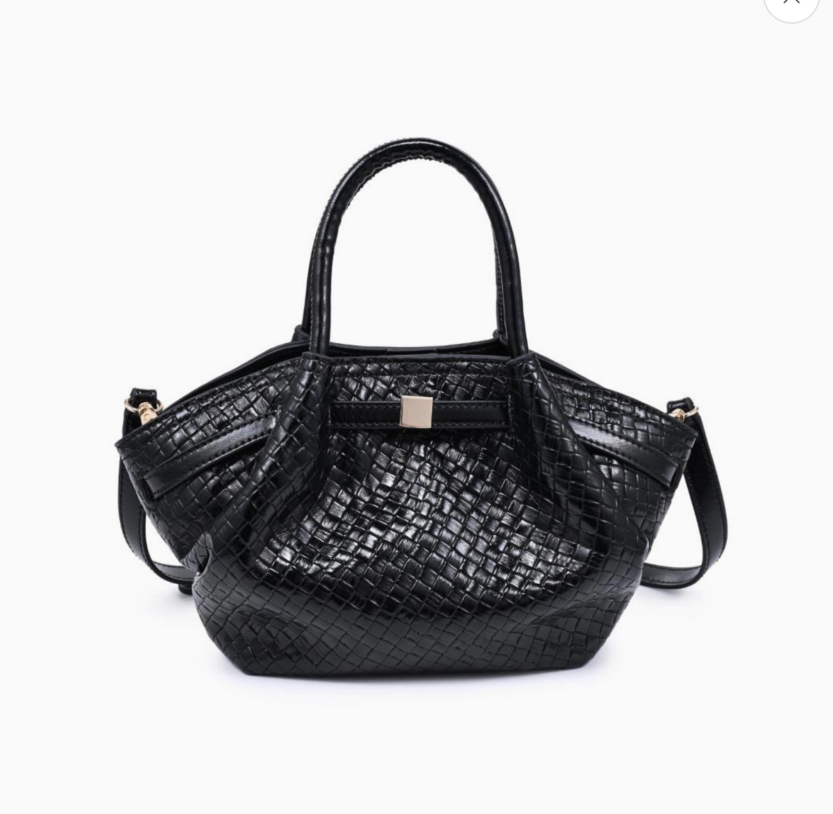 SELENA EMBOSSED WOVEN CROSSBODY (BLACK)